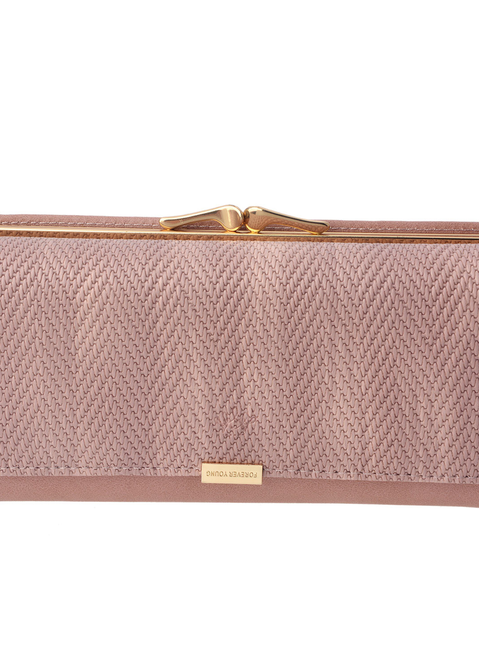 Clayre & Eef Porte-monnaie noir 19*10 cm violet MLPU0197A