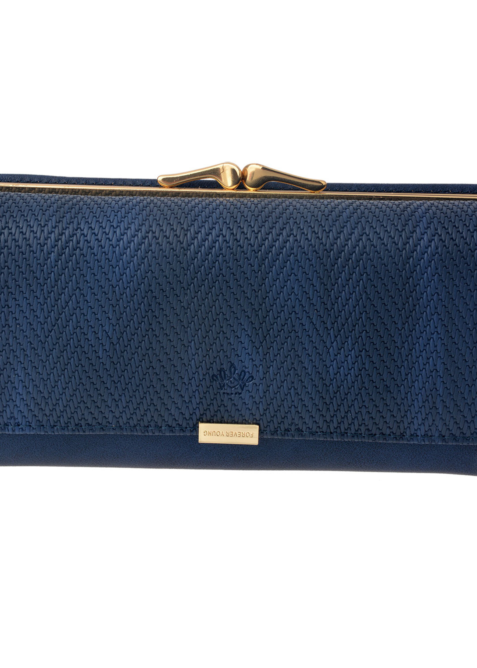 Clayre & Eef Portemonnee 19*10 cm blauw MLPU0197BL