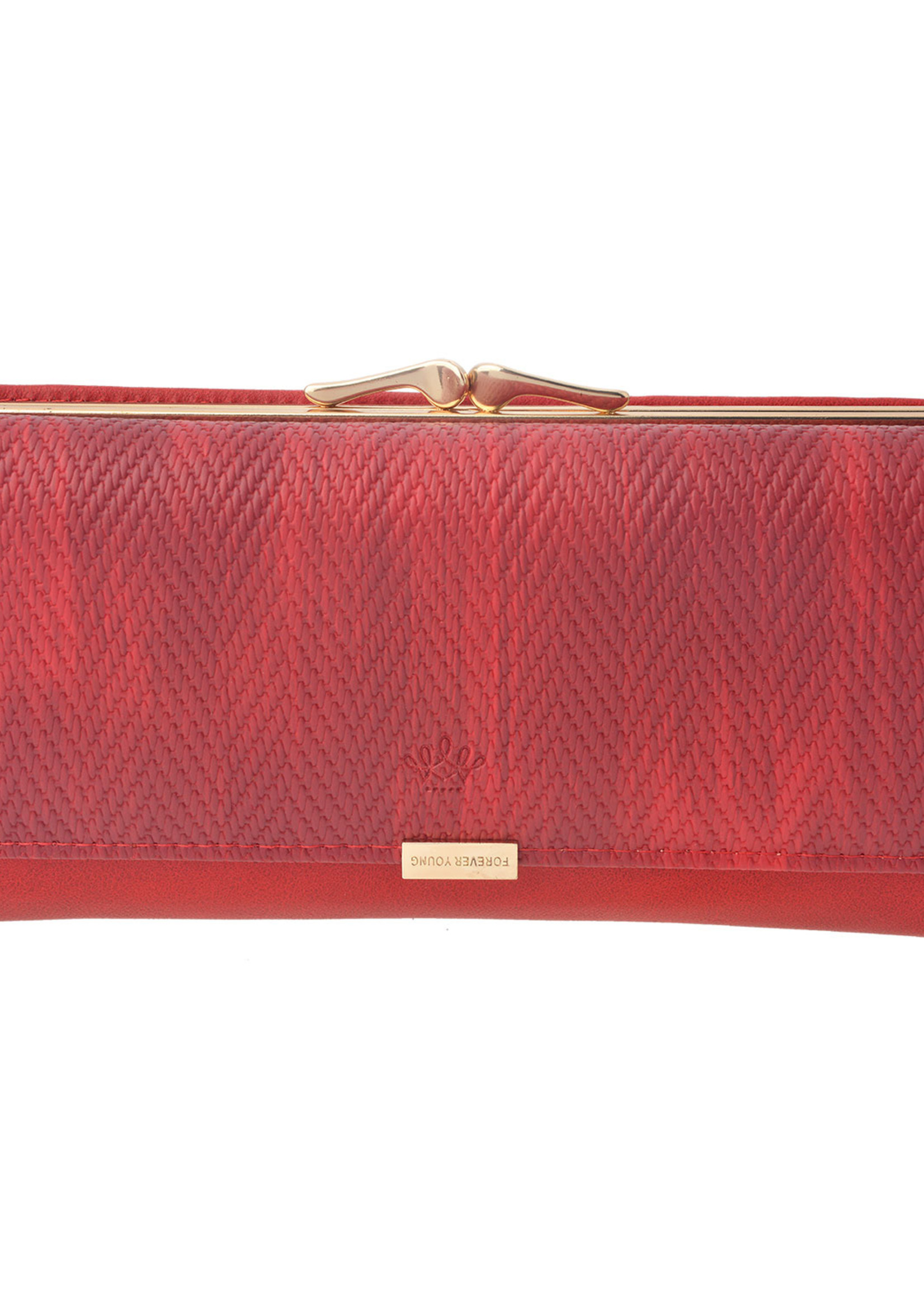 Clayre & Eef Porte-monnaie noir 19*10 cm rouge MLPU0197R