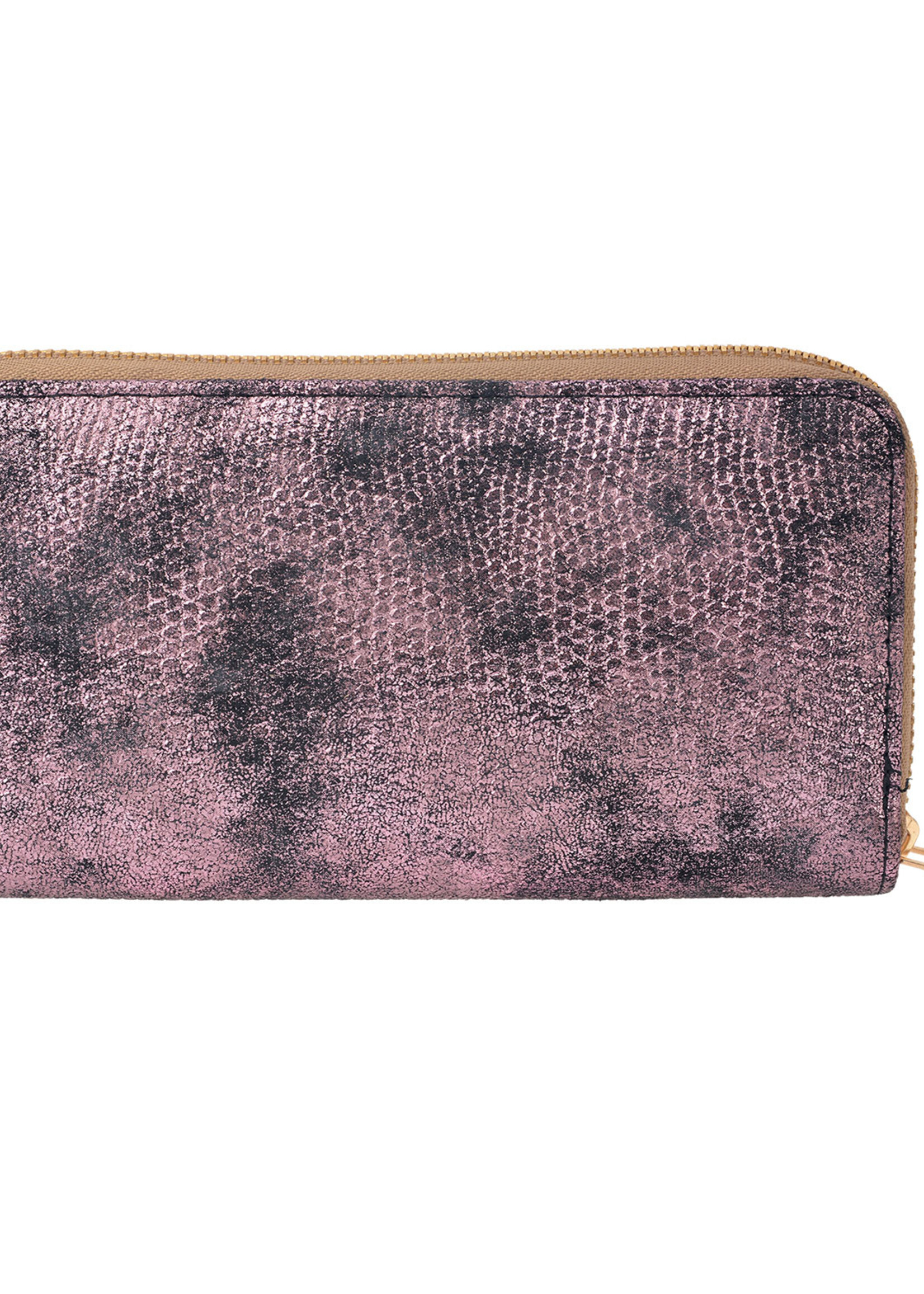 Clayre & Eef Porte-monnaie noir 19*10 cm violet MLPU0198A