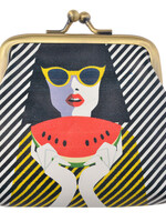 Clayre & Eef Portemonnee 8*9 cm meerkleurig MLSBS0023-03