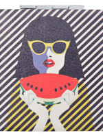 Clayre & Eef Handspiegel 7*7 cm meerkleurig MLSBS0023-09