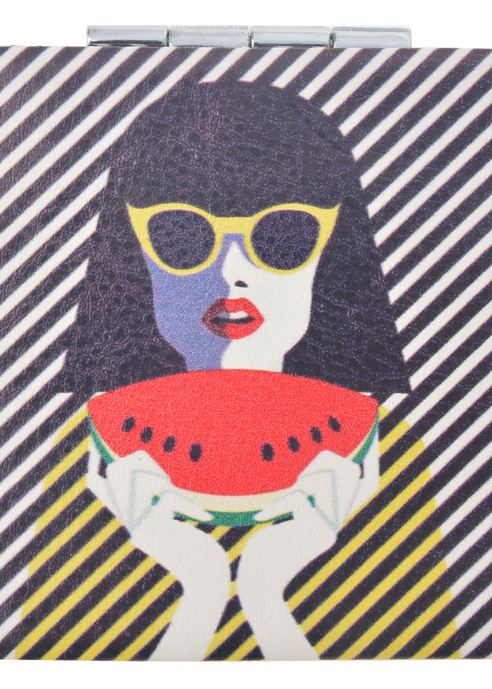 Clayre & Eef Handspiegel 7*7 cm meerkleurig MLSBS0023-09