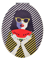 Clayre & Eef Miroir à main 9*7 cm multi couleurs MLSBS0023-10