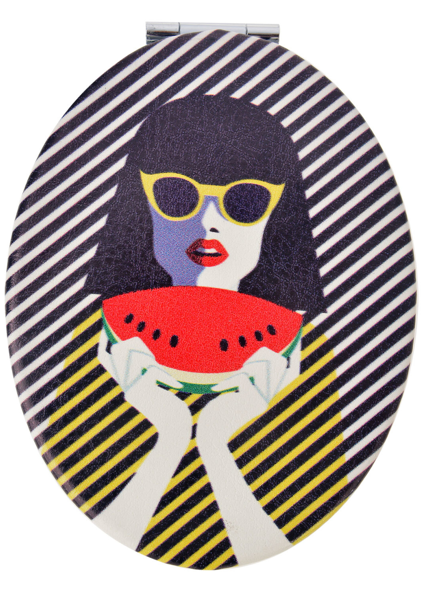 Clayre & Eef Handspiegel 9*7 cm meerkleurig MLSBS0023-10