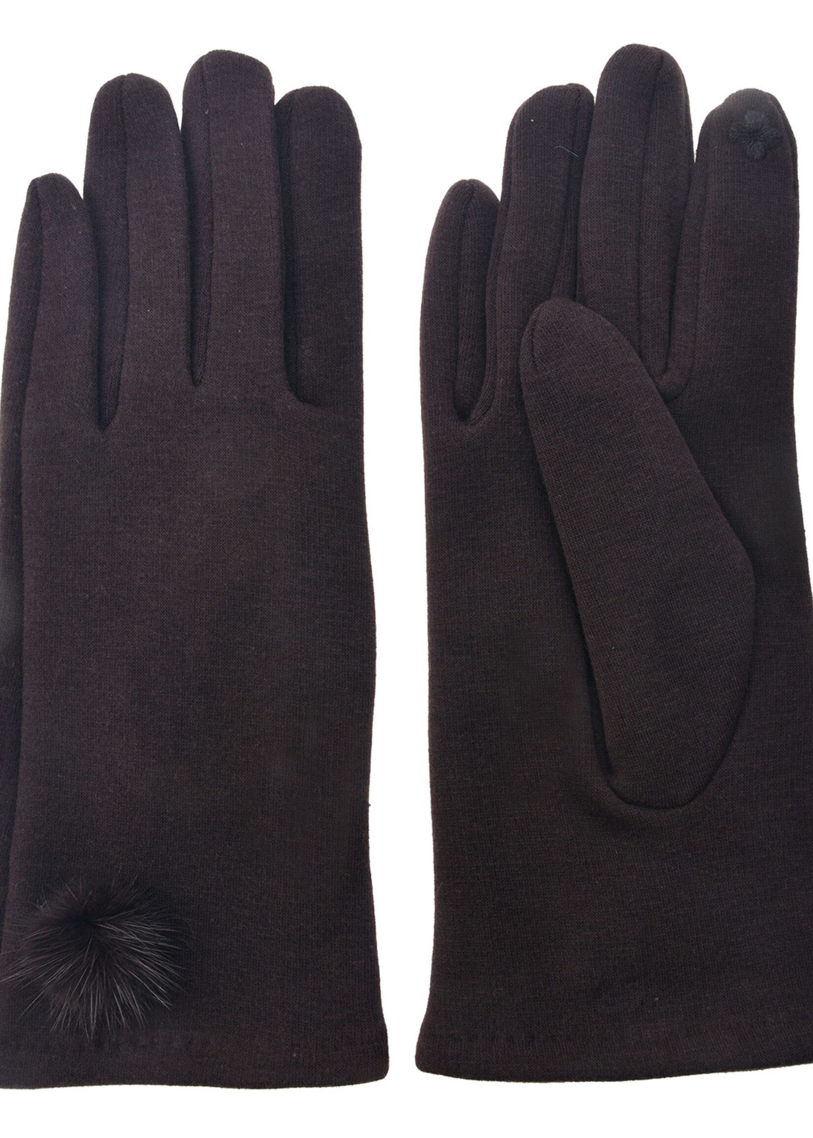 Clayre & Eef Gants 8*24 cm brun MLGL0029CH