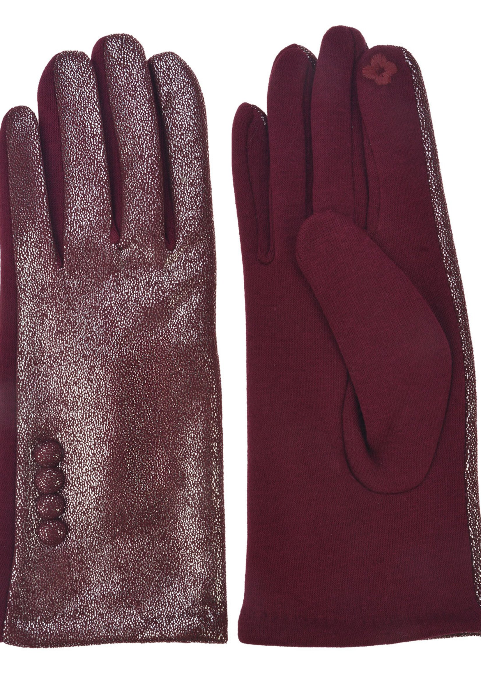 Clayre & Eef Handschoenen 8*24 cm bordeaux MLGL0035BU