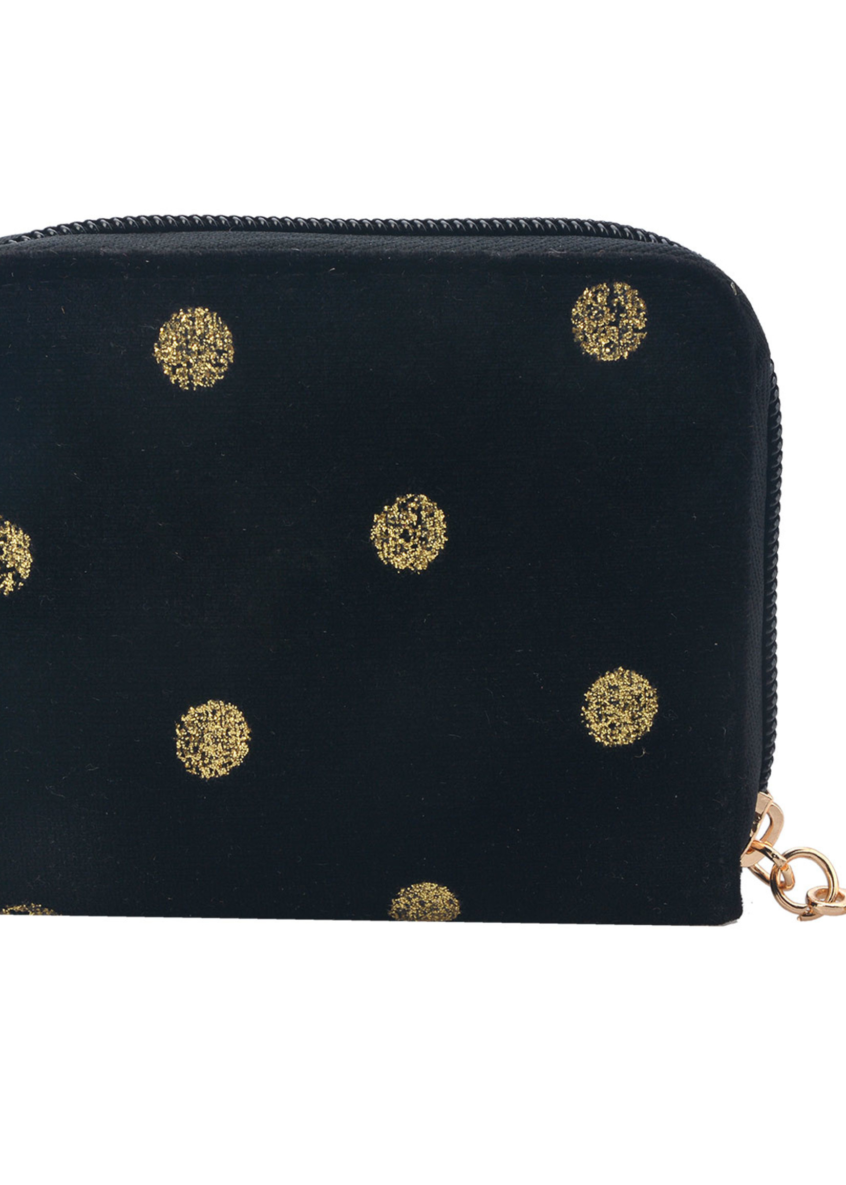 Clayre & Eef Portemonnee 10*8 cm zwart MLPU0228S