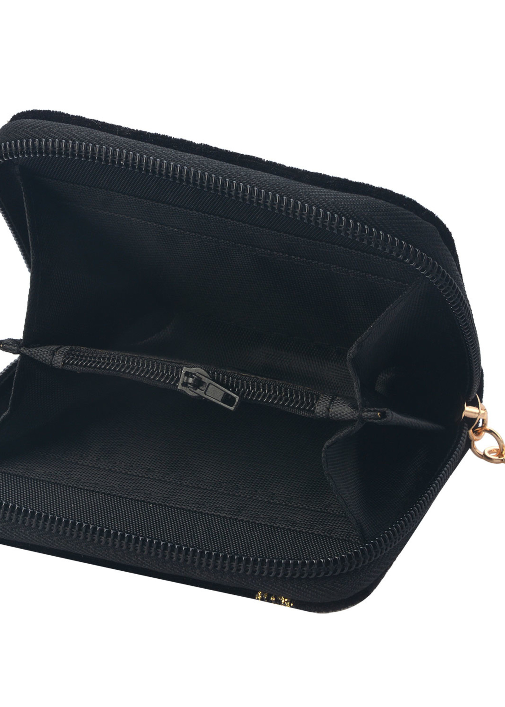 Clayre & Eef Portemonnee 10*8 cm zwart MLPU0228S