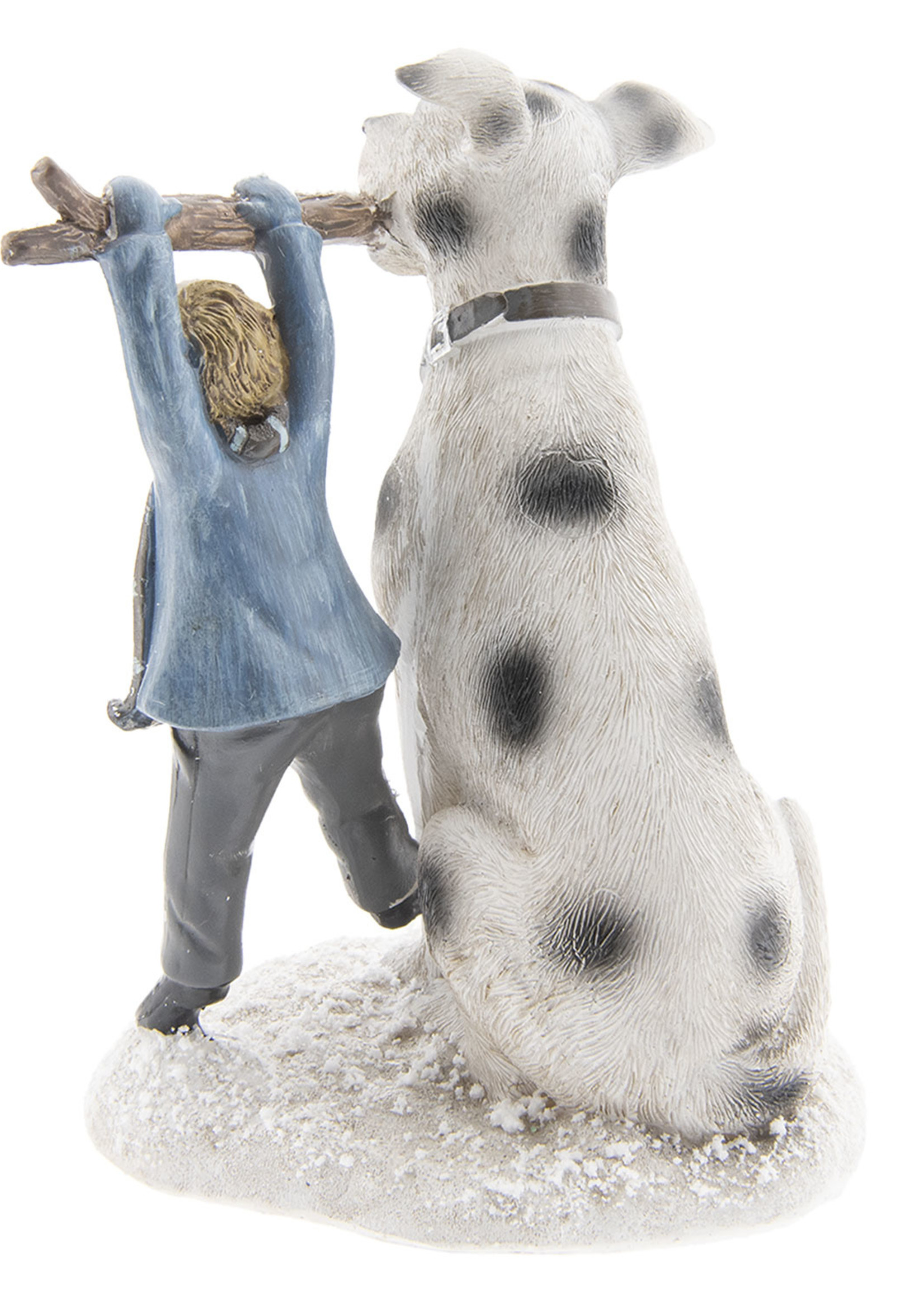 Clayre & Eef Decoratie kind met hond 14*13*18 cm 6PR2408