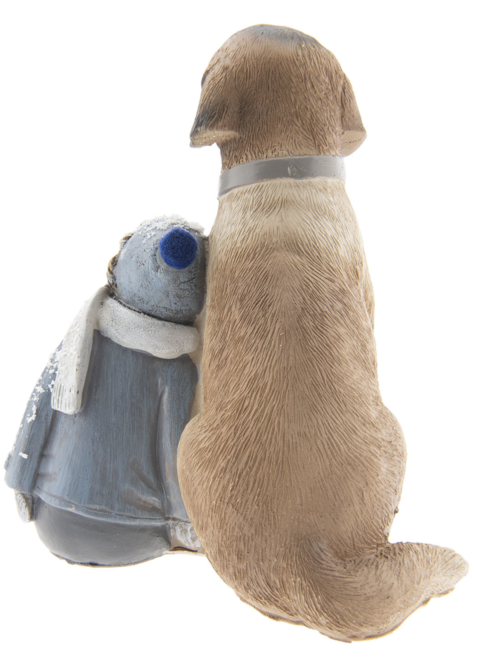 Clayre & Eef Decoratie kind met hond 13*11*15 cm 6PR2409