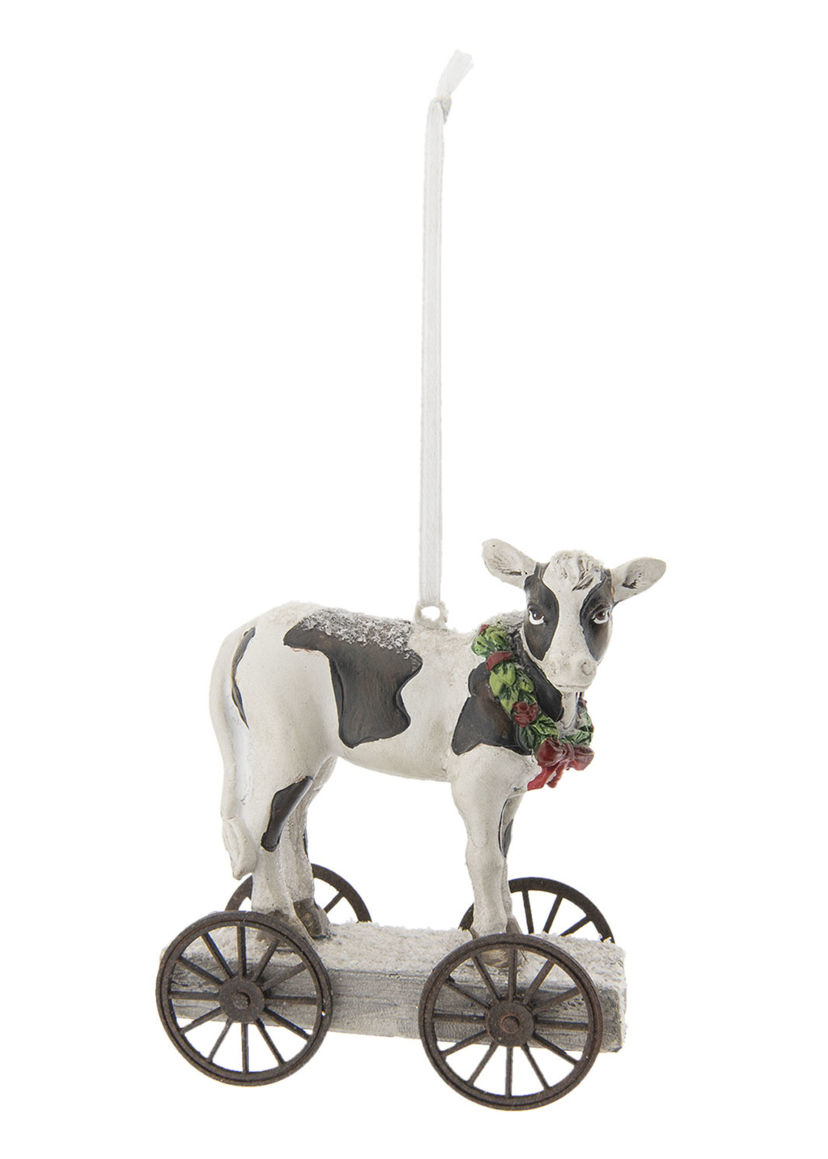 Clayre & Eef Koe op wielen 9*5*9 cm 6PR2412