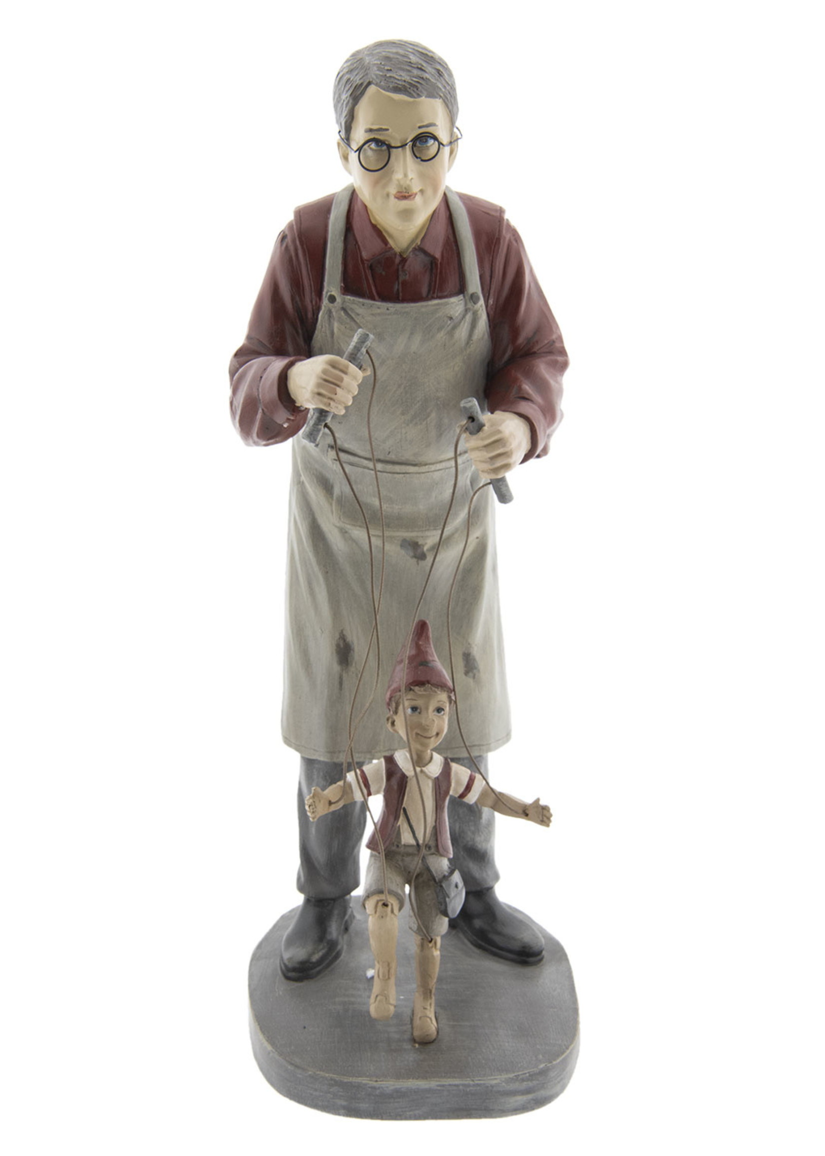 Clayre & Eef Decoratie man met marionet 16*14*36 cm 6PR2417