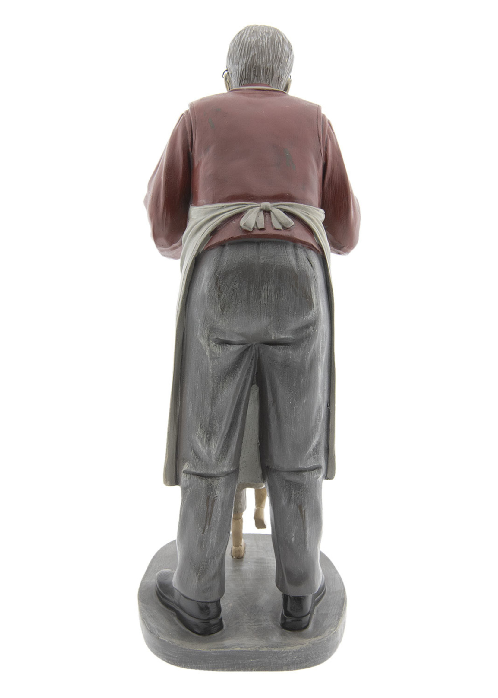 Clayre & Eef Decoratie man met marionet 16*14*36 cm 6PR2417