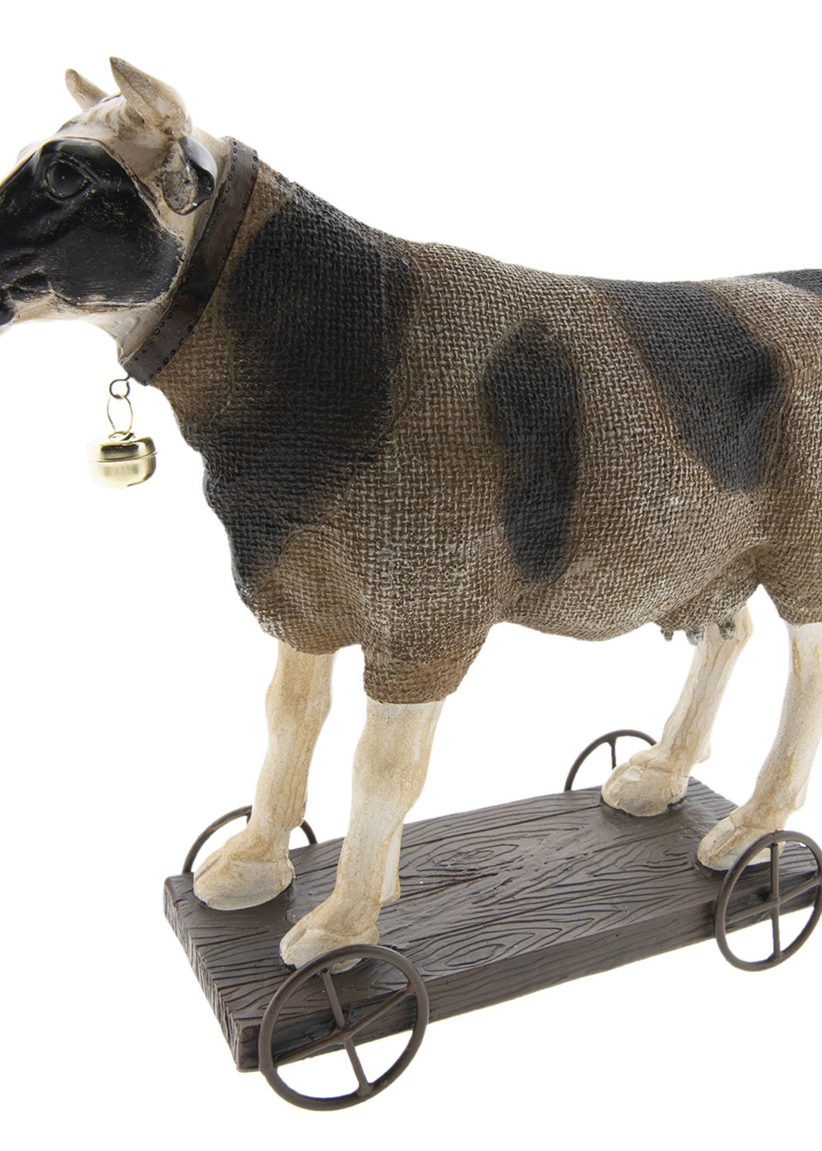 Clayre & Eef Koe bonte op wielen 31*10*28 cm 6PR2430