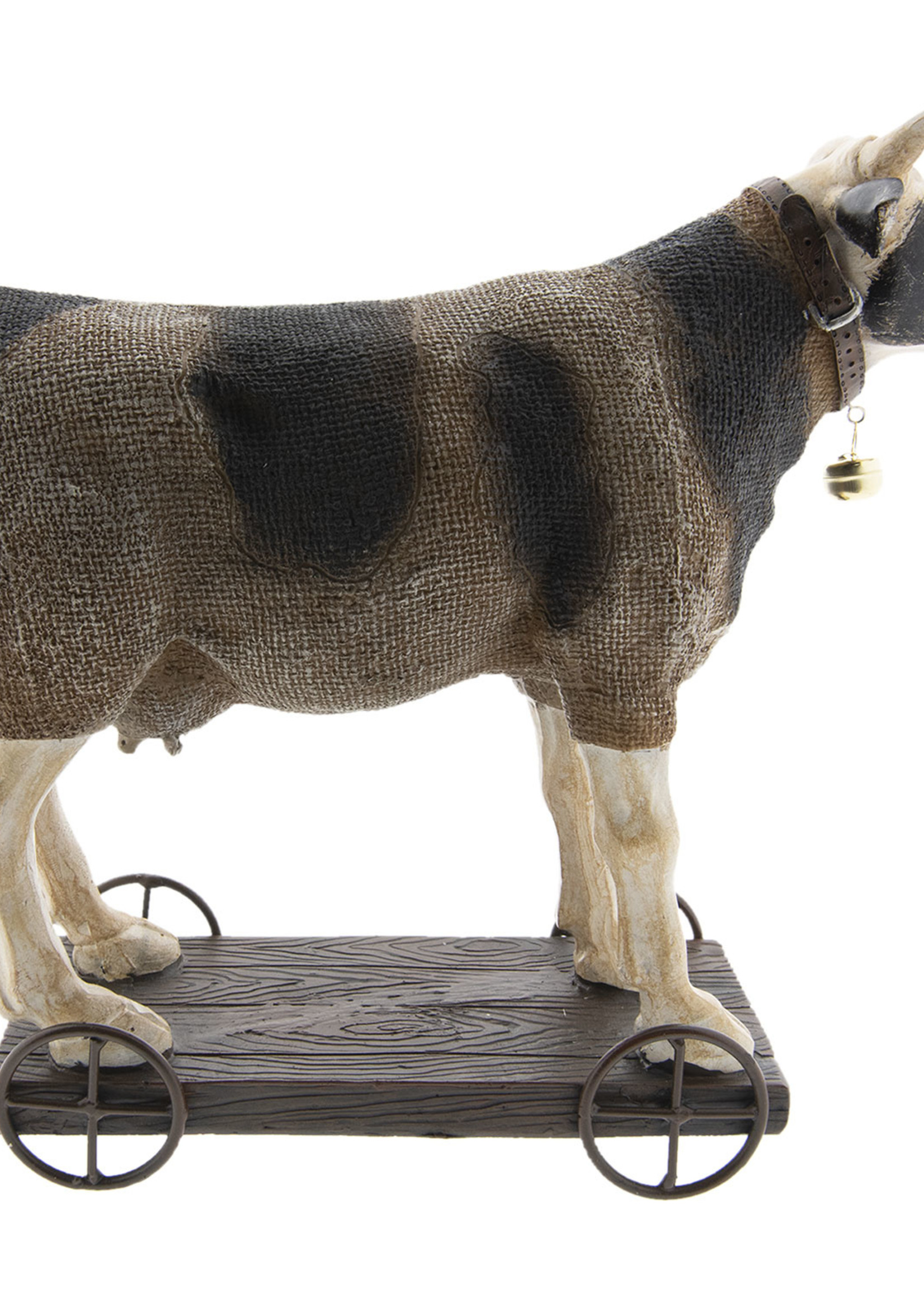 Clayre & Eef Vache sur roues 31*10*28 cm 6PR2430