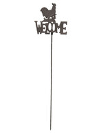 Clayre & Eef Déco à planter coq Welcome22*2*100 cm 5Y0523
