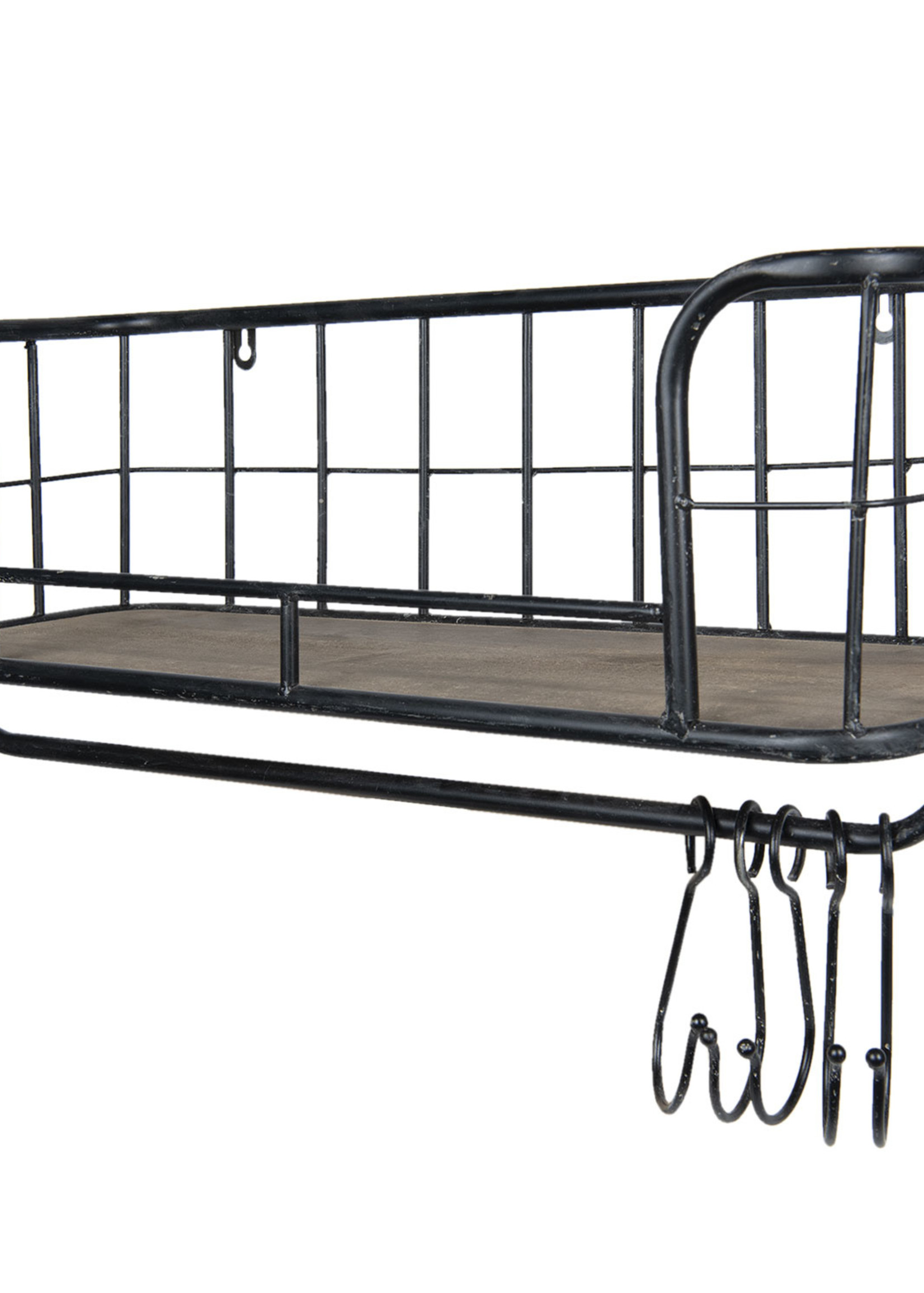 Clayre & Eef Wandrek metaal en hout 60*21*24 cm 5Y0554