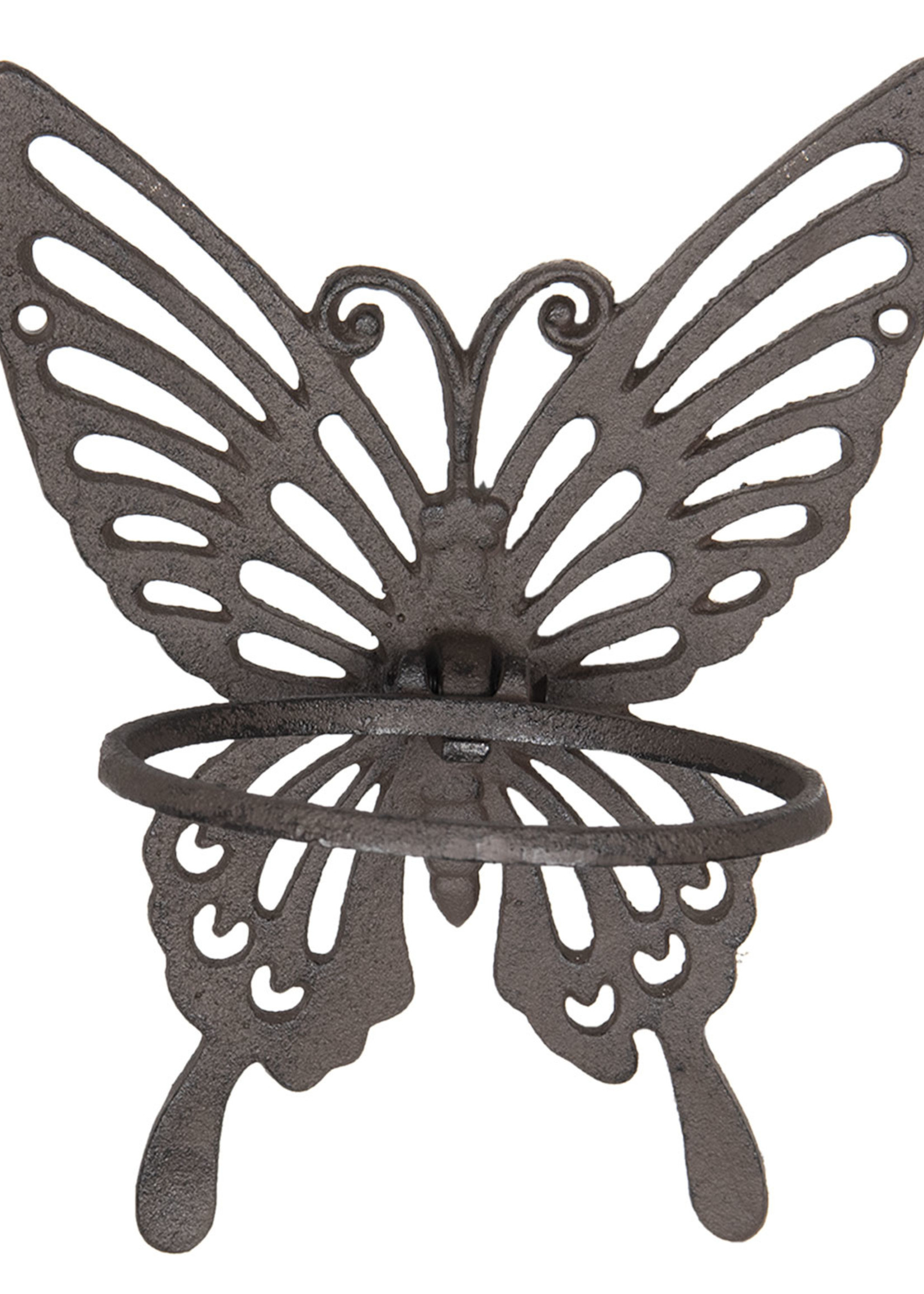 Clayre & Eef Support de pot de fleurs papillon 18*15*23 cm 6Y3008