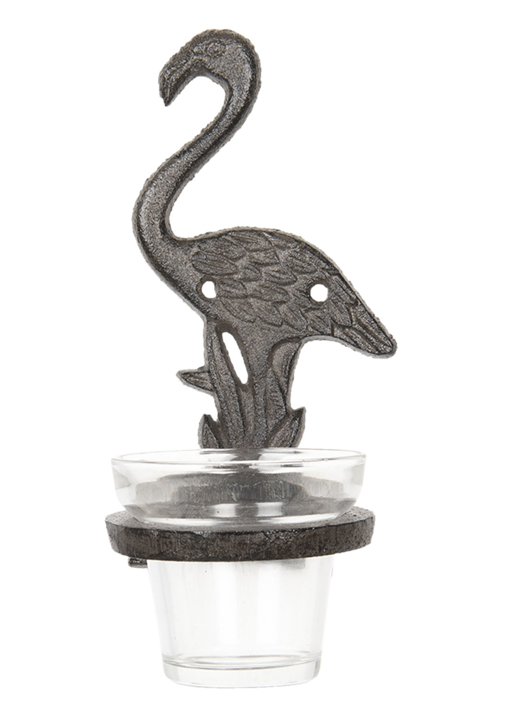 Clayre & Eef Waxinelichthouder flamingo 8*12*19 cm 6Y3010