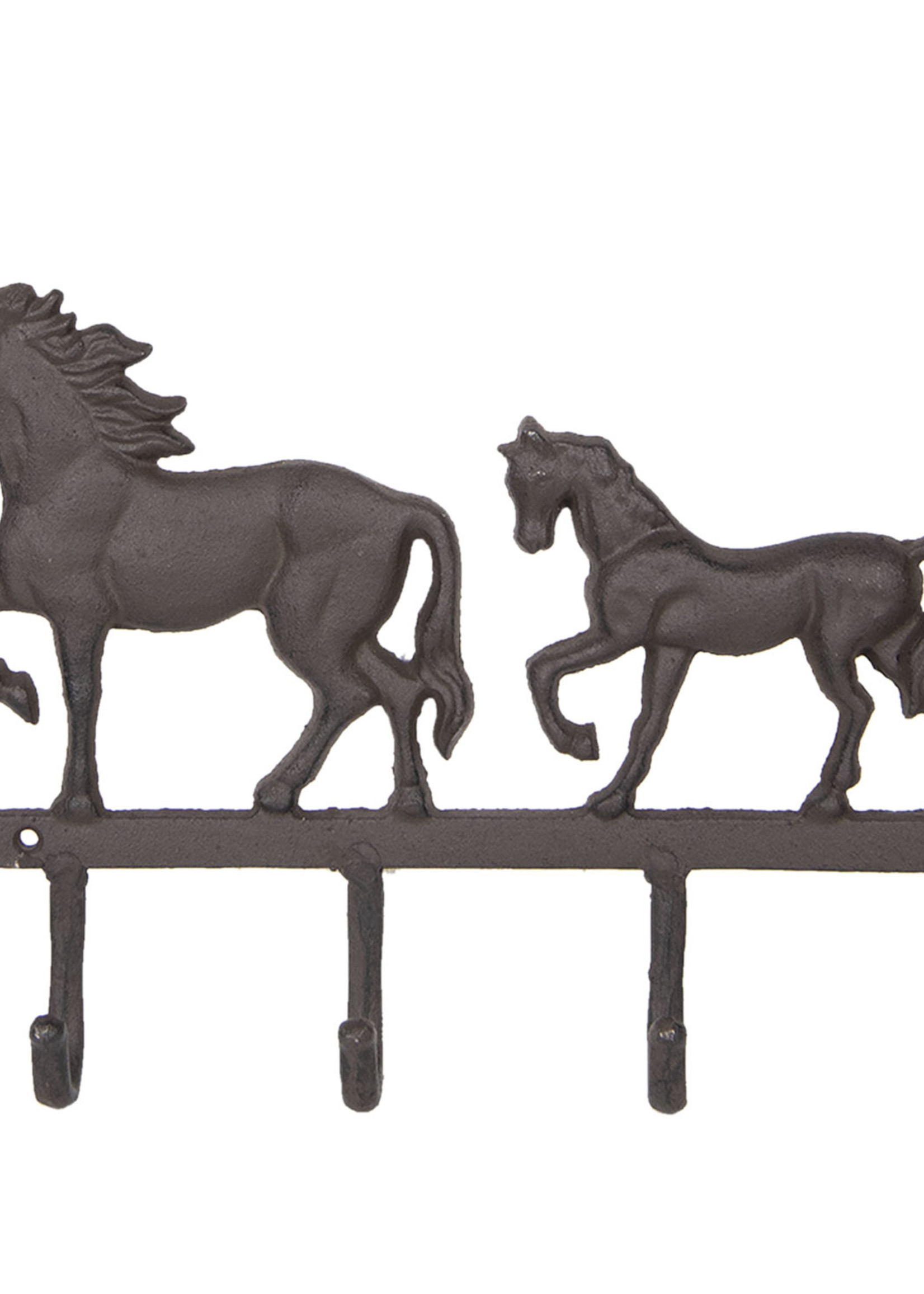 Clayre & Eef Kapstok paarden 4 haken 34*5*25 cm 6Y3026