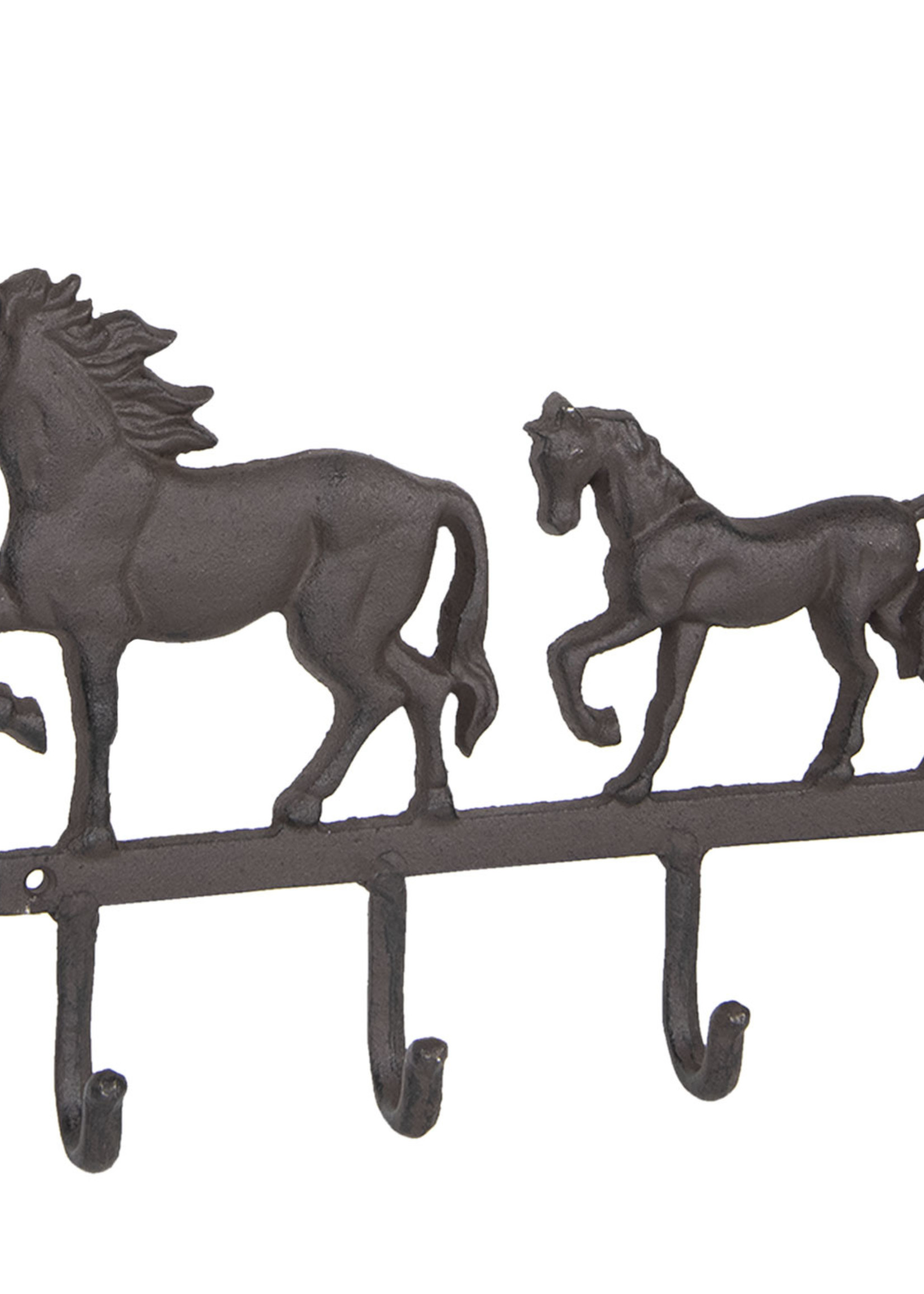 Clayre & Eef Kapstok paarden 4 haken 34*5*25 cm 6Y3026