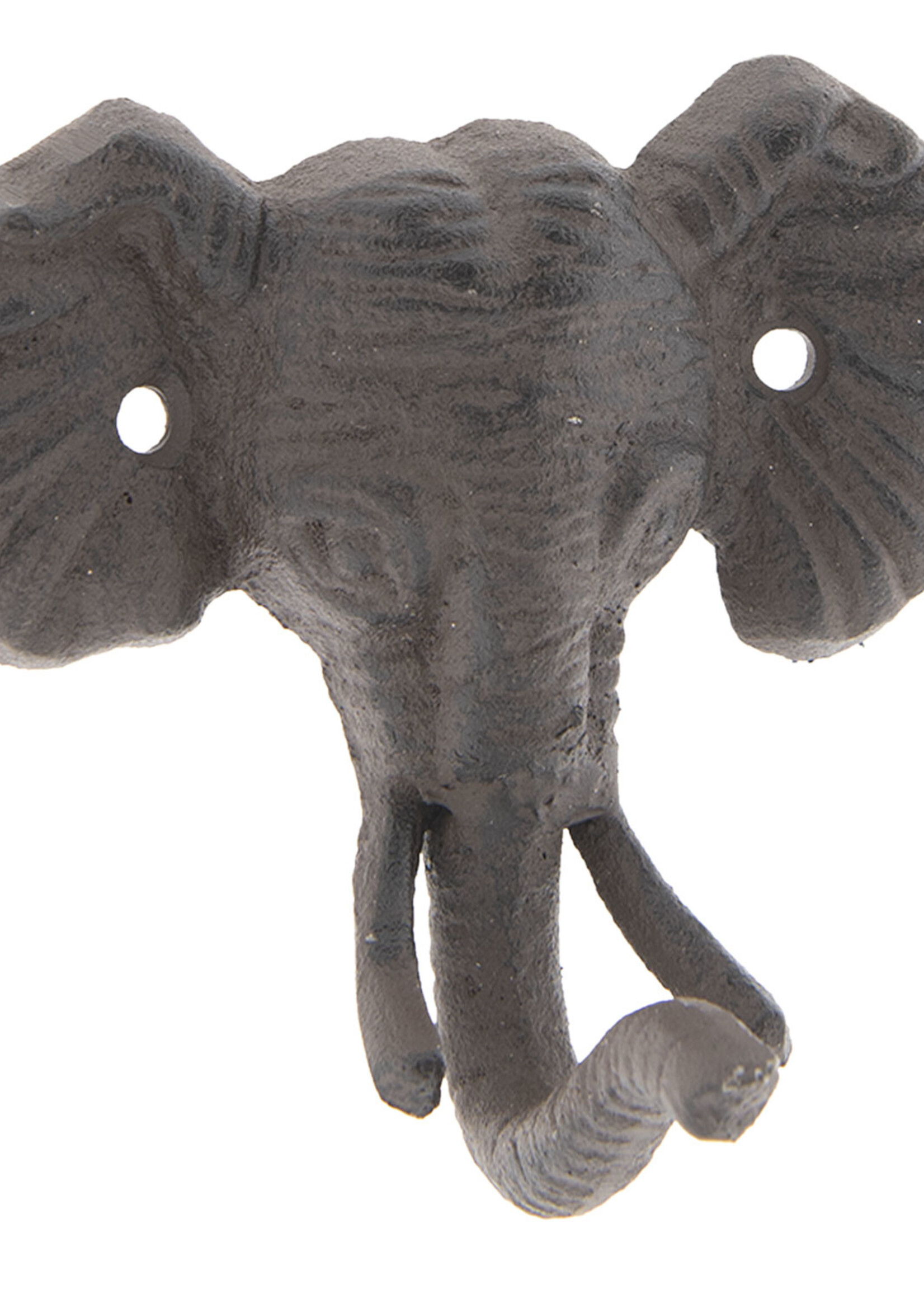 Clayre & Eef Crochet murale éléphant 13*7*11 cm 6Y3043