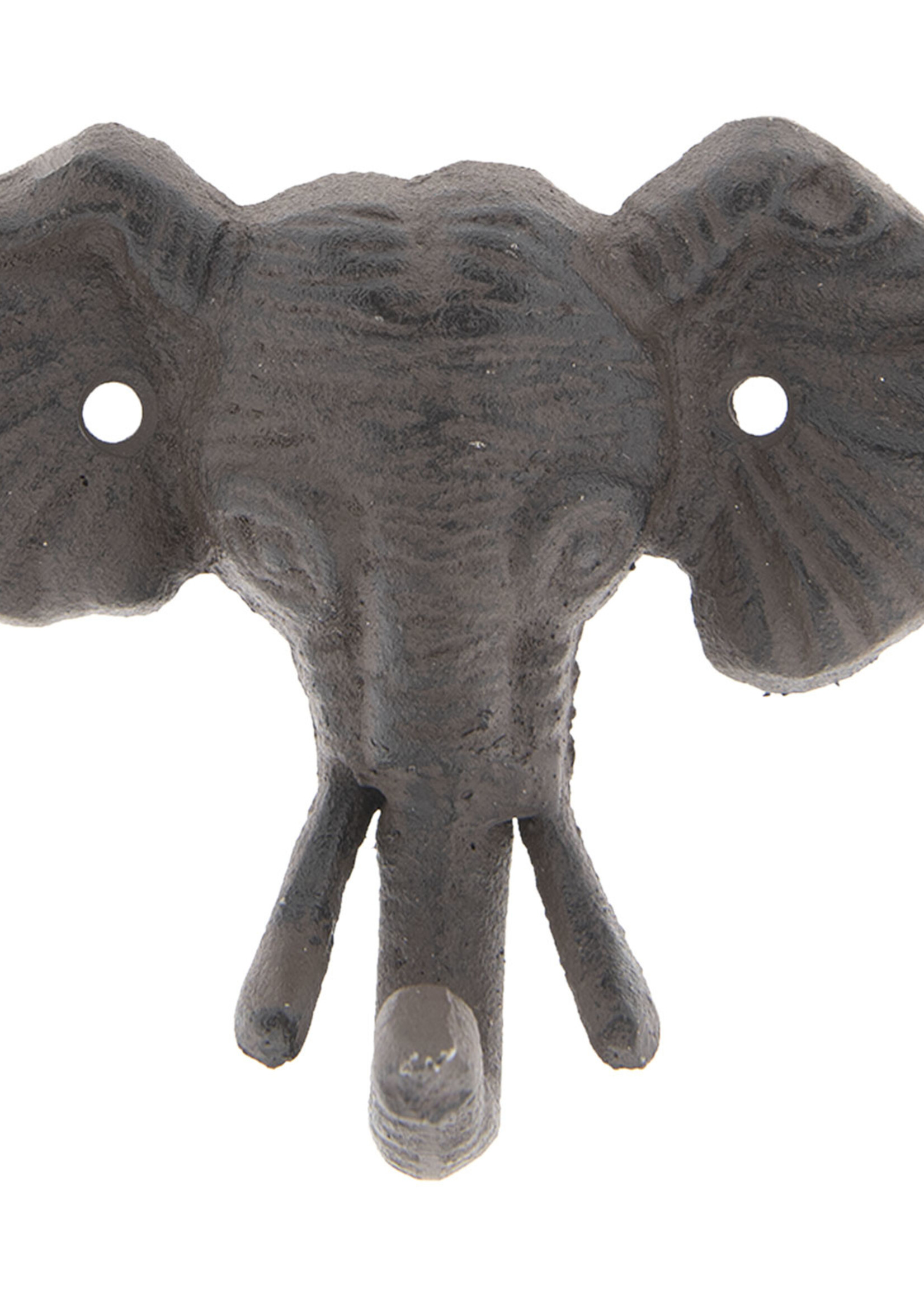 Clayre & Eef Crochet murale éléphant 13*7*11 cm 6Y3043