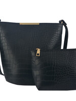 Clayre & Eef Tas 24*25 cm zwart MLBAG0320Z