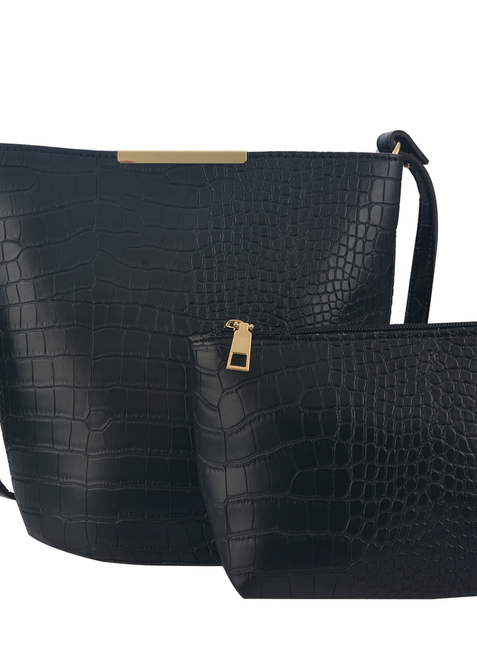 Clayre & Eef Tas 24*25 cm zwart MLBAG0320Z