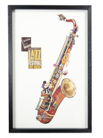 Clayre & Eef Schilderij Saxofoon 60*4*90 cm 50324