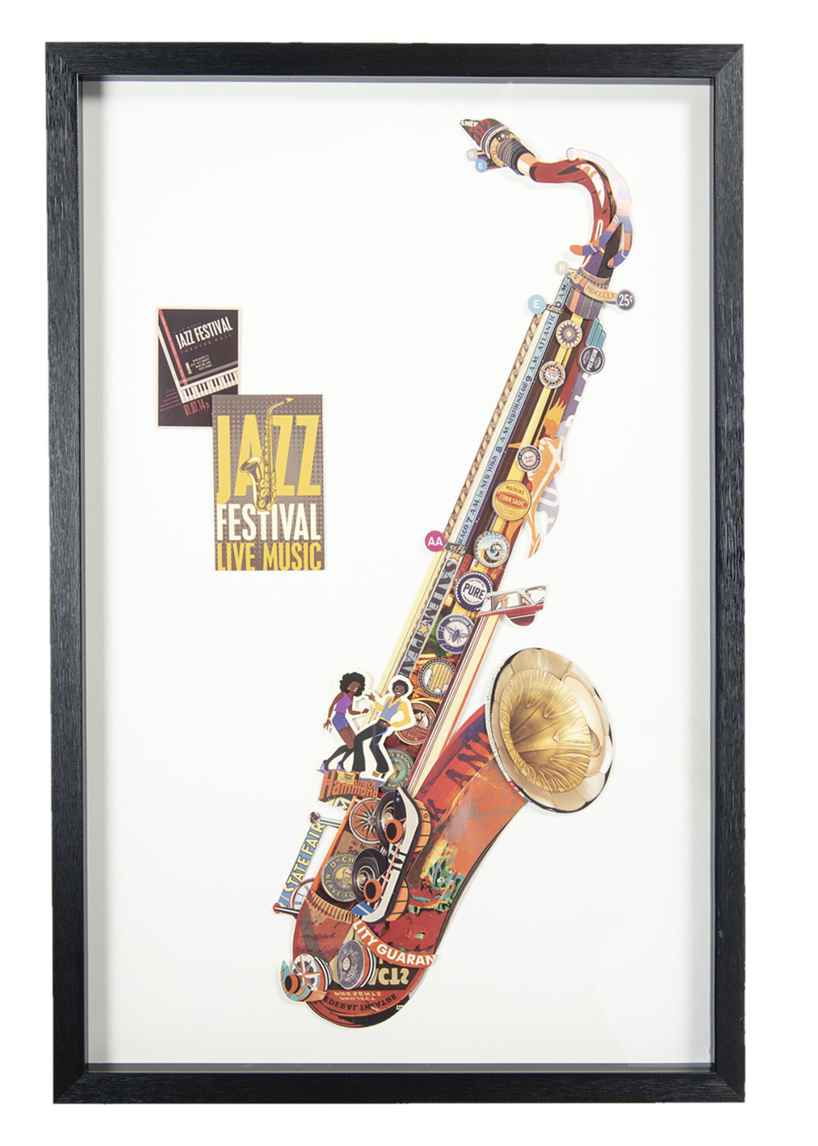 Clayre & Eef Peinture Saxophone 60*4*90 cm 50324