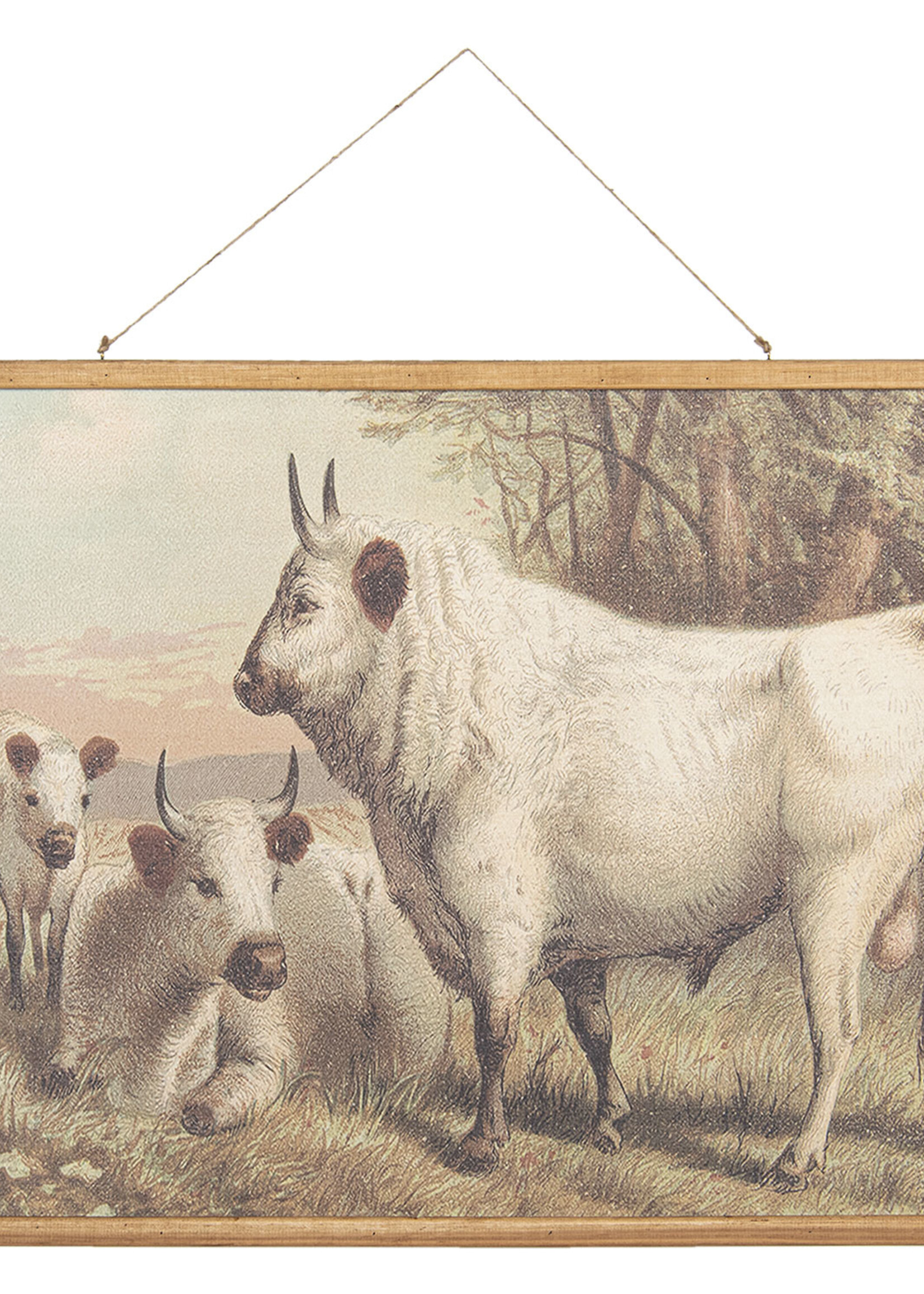 Clayre & Eef Carte murale vaches 100*2*75 cm 5WK0029