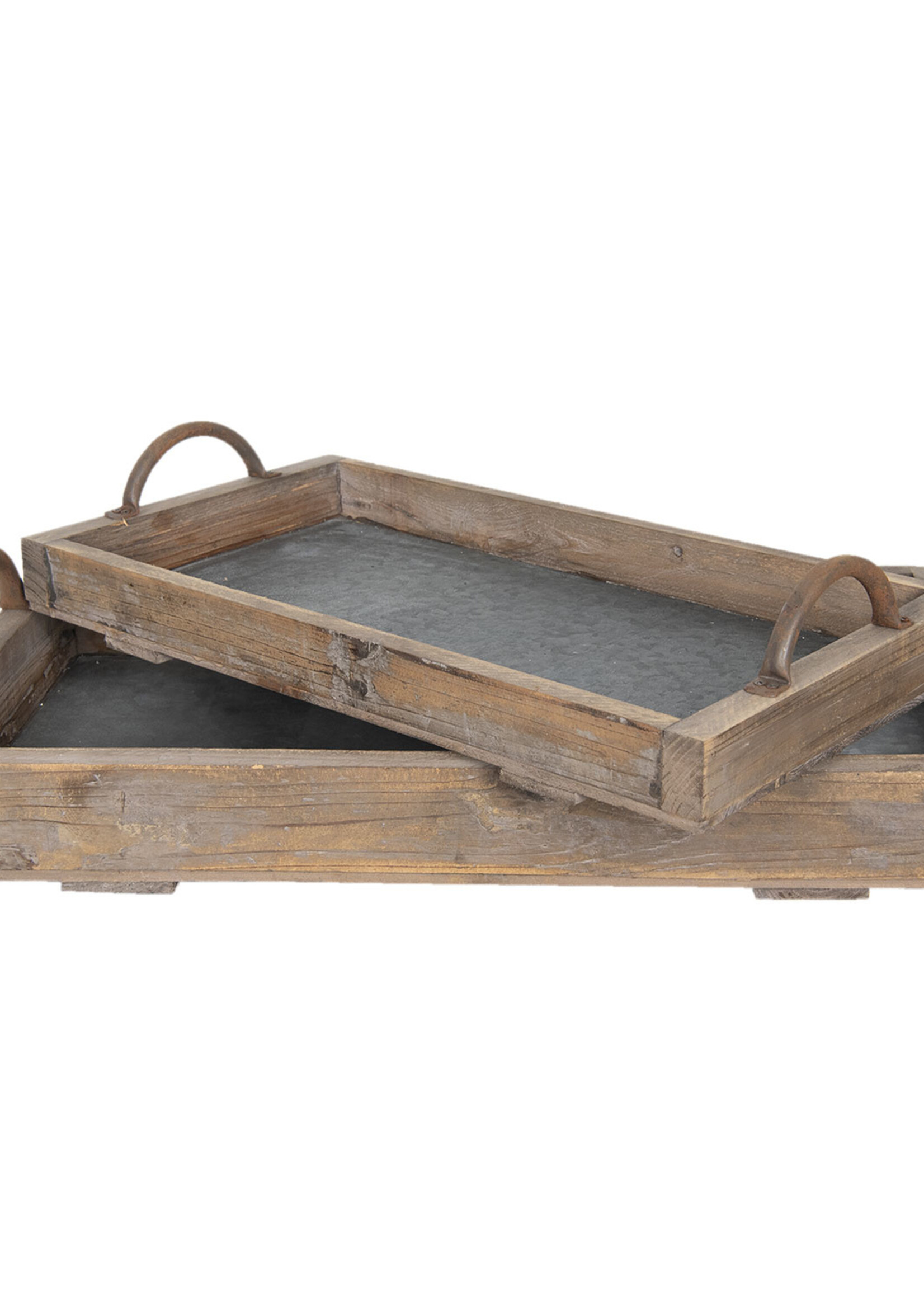 Clayre & Eef Plateau (set 2) 66*37*15 / 55*28*12 cm 6H1735