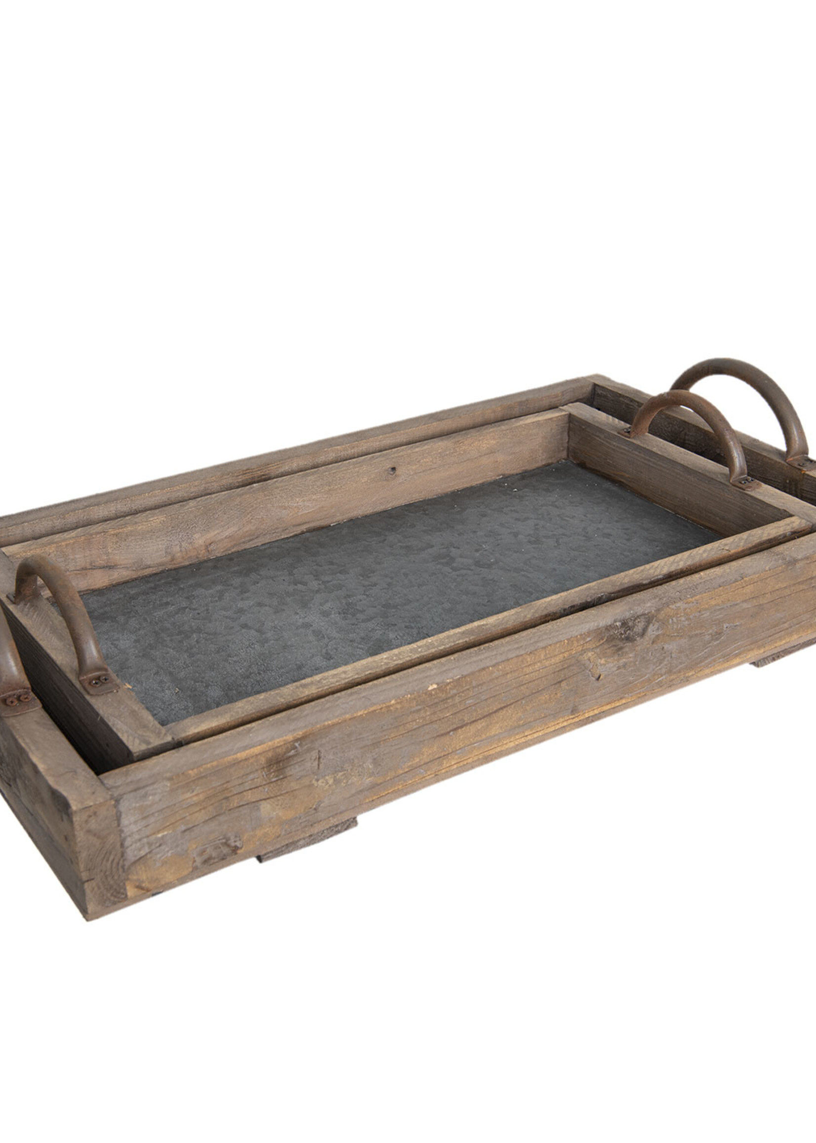 Clayre & Eef Dienblad (set van 2) 66*37*15 / 55*28*12 cm 6H1735