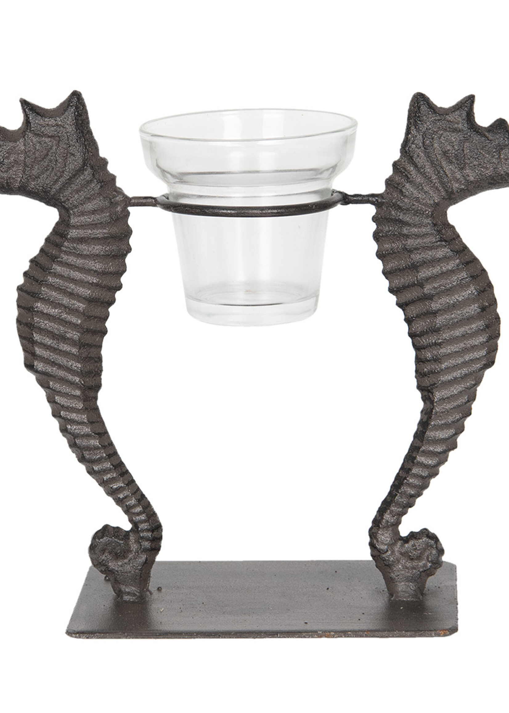 Clayre & Eef Waxinelichthouder zeepaardjes 22*8*18 cm 6Y3071