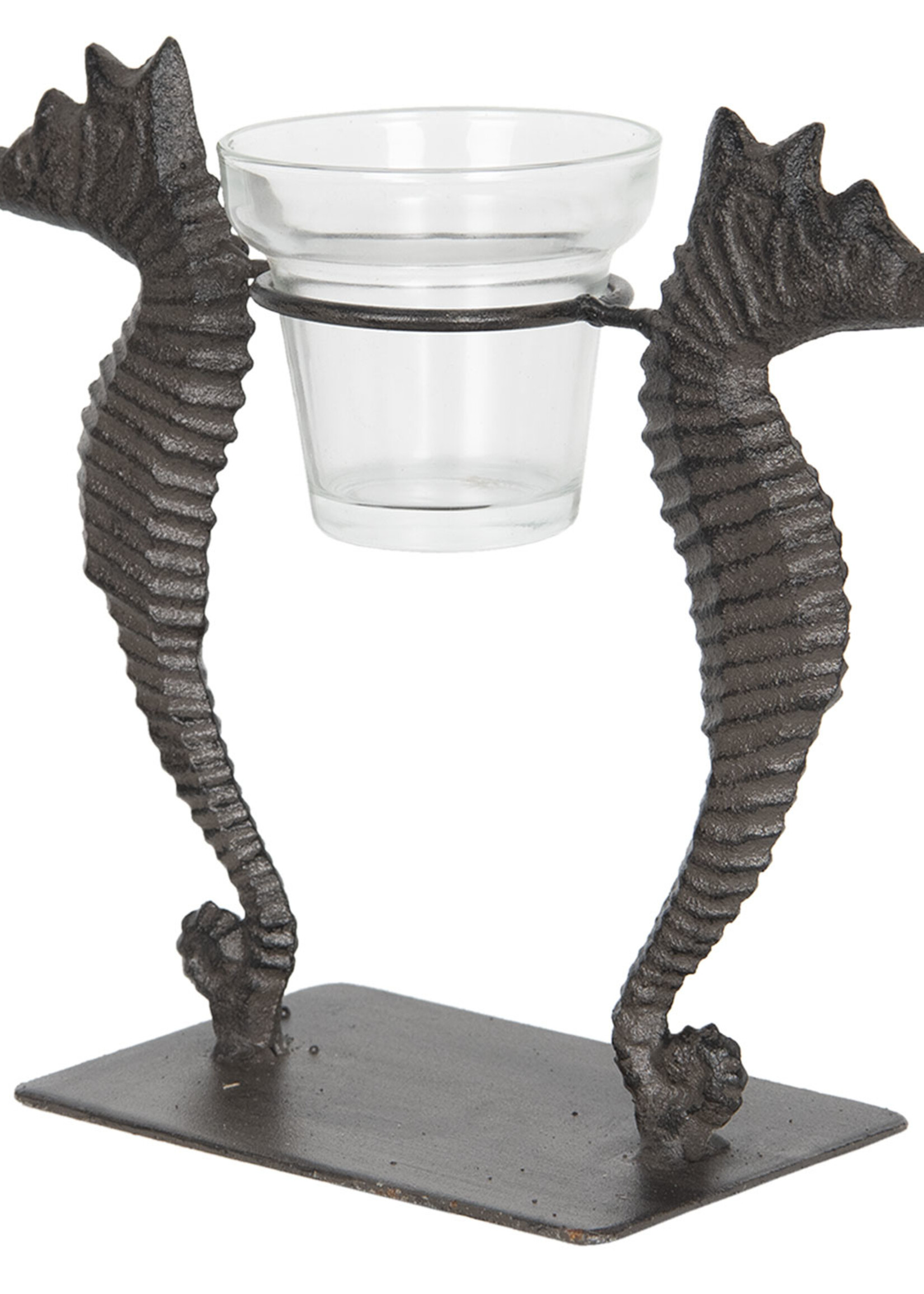 Clayre & Eef Waxinelichthouder zeepaardjes 22*8*18 cm 6Y3071