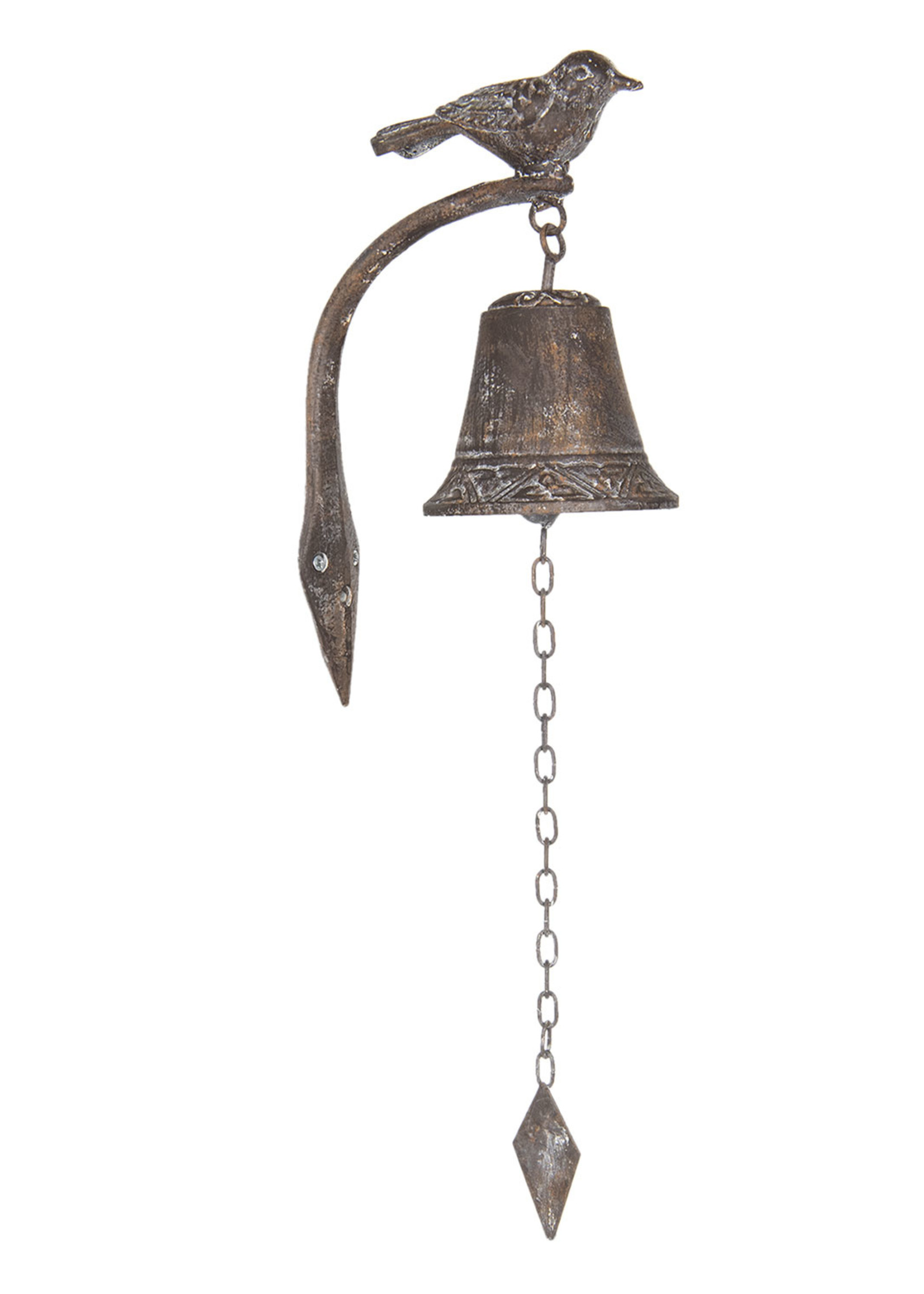 Clayre & Eef Cloche avec oiseau 10*15*25 cm 6Y3173