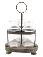 Clayre & Eef Flessenrek met flessen 17*17*27 cm 6Y3318