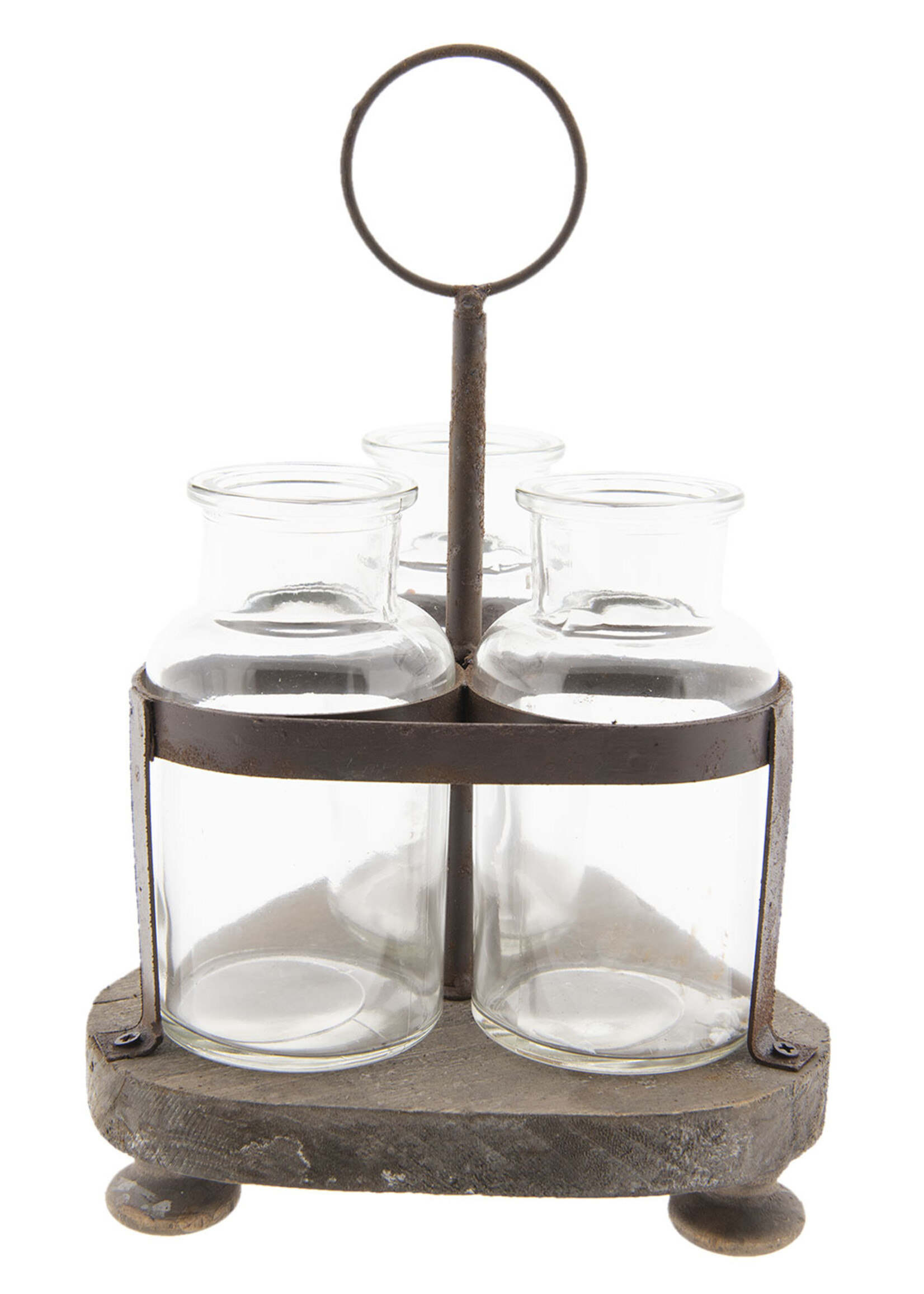 Clayre & Eef Porte-bouteille avec bouteilles 17*17*27 cm 6Y3318