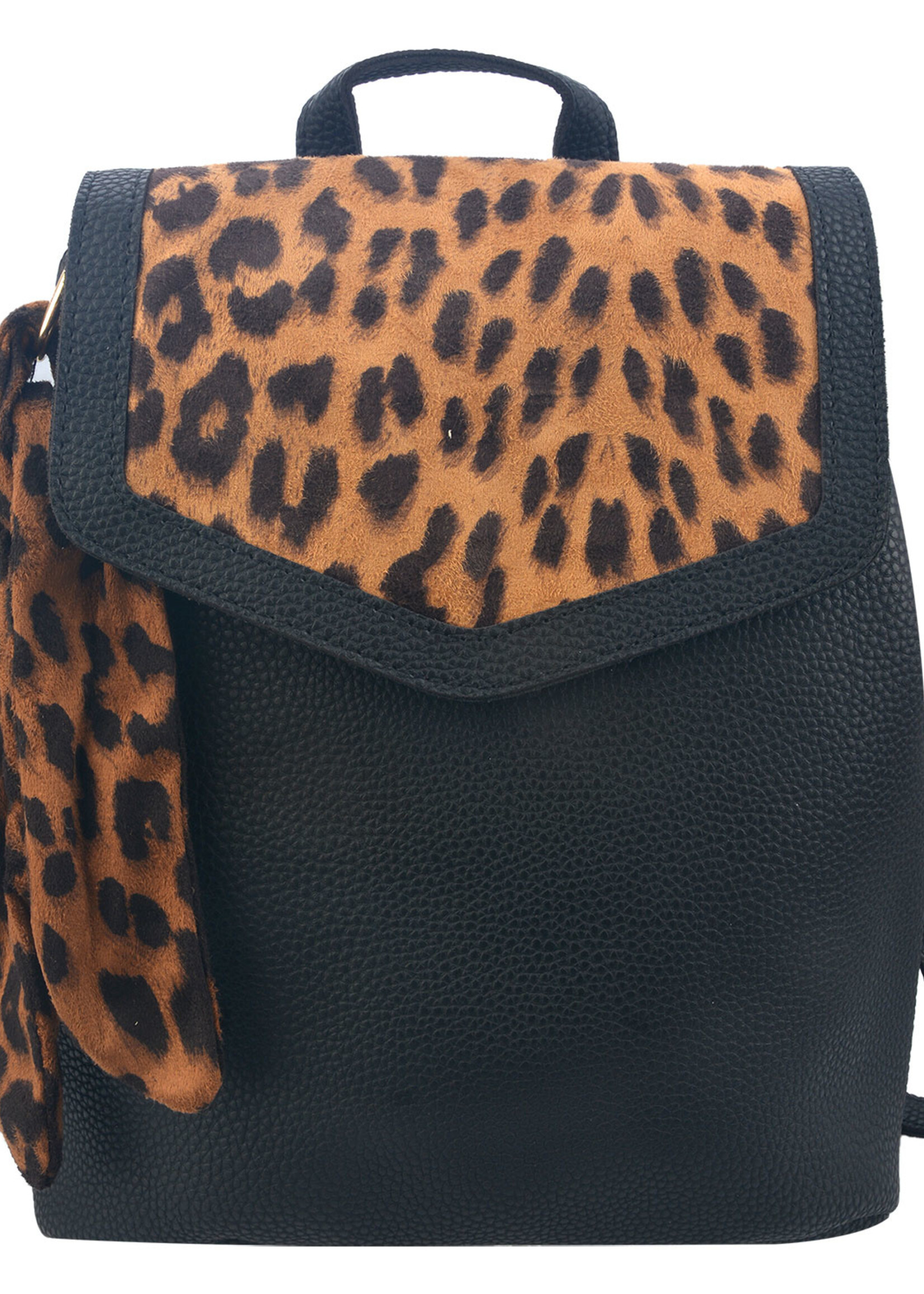 Clayre & Eef Tas 26*28 cm zwart/bruin MLBAG0351