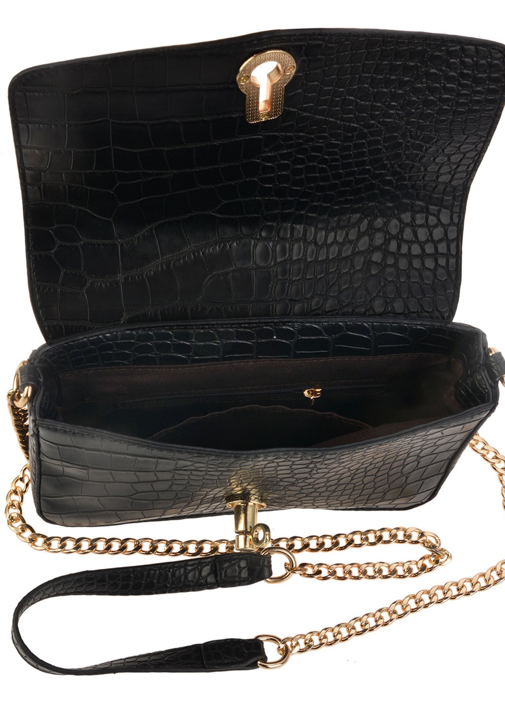 Clayre & Eef Tas 22*5*12 cm zwart MLBAG0345