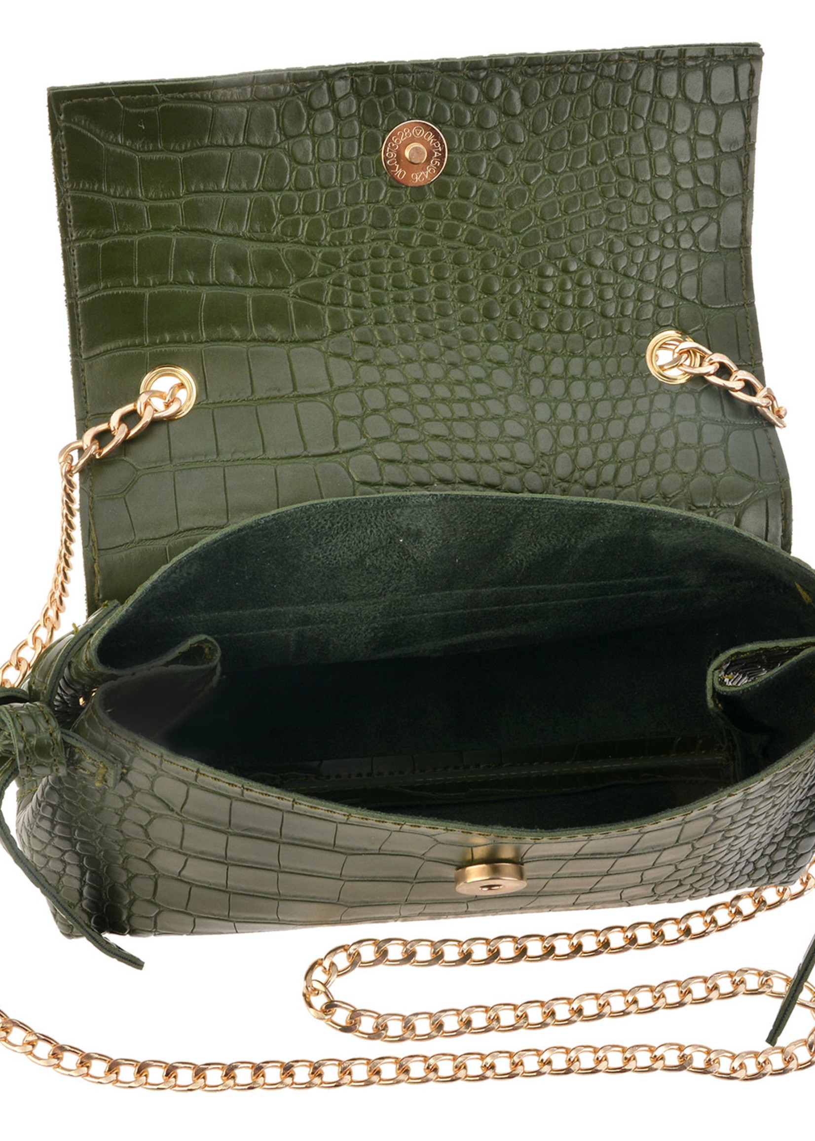 Clayre & Eef Tas 23*8*13 cm groen MLBAG0346