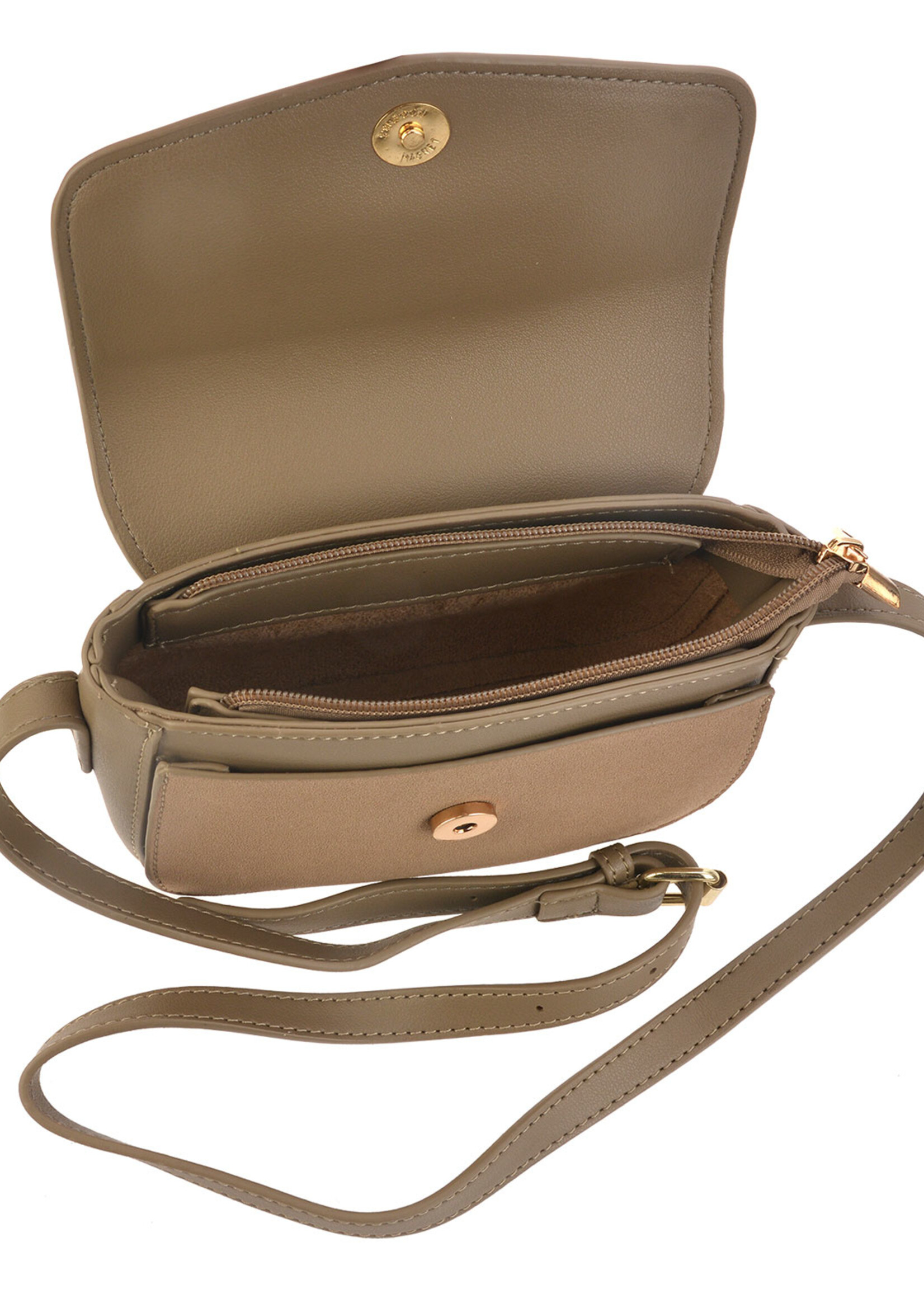 Clayre & Eef Tas 18*12 cm kaki MLBAG0354KH