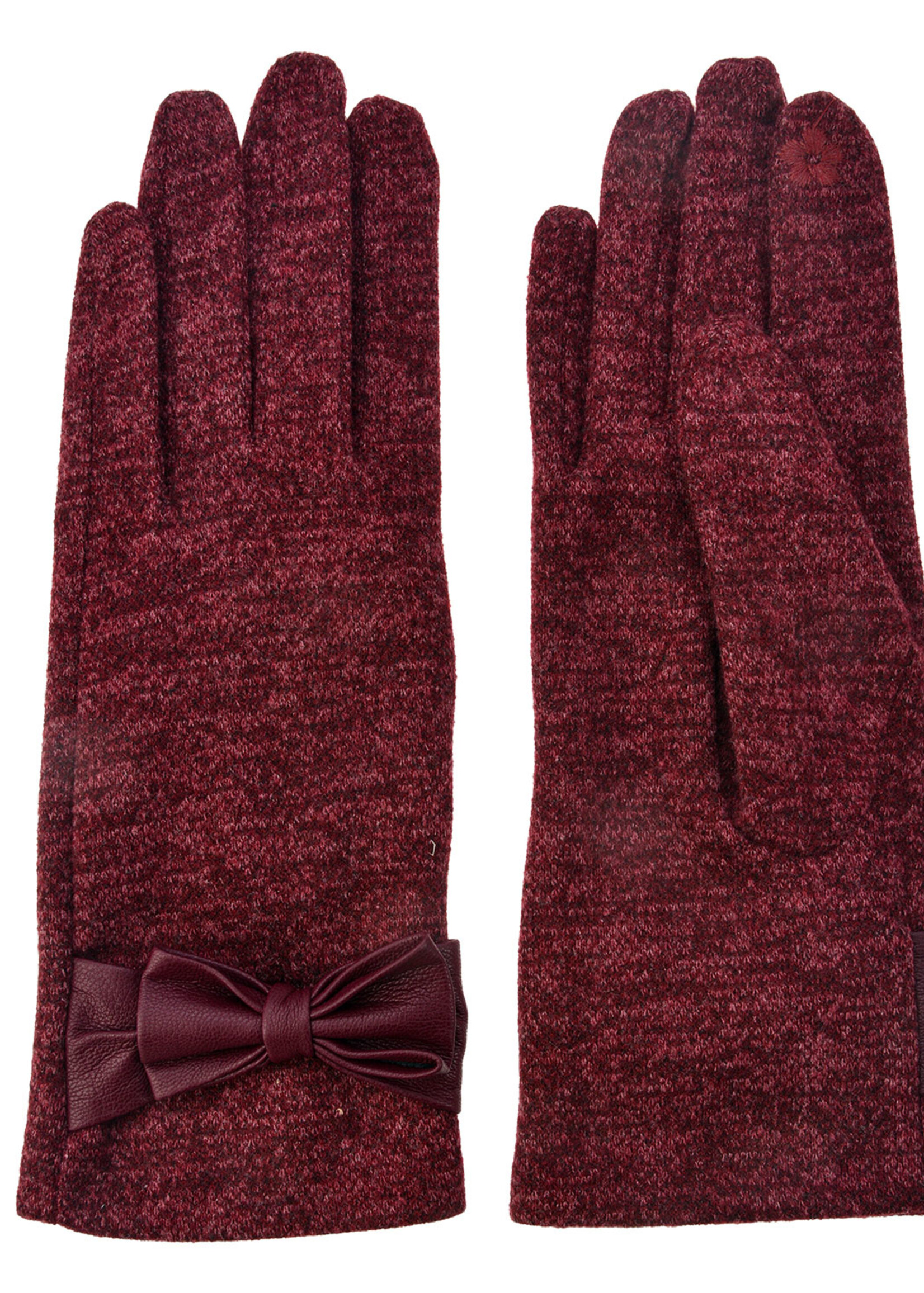 Clayre & Eef Handschoenen 8*24 cm bordeaux MLGL0011BU