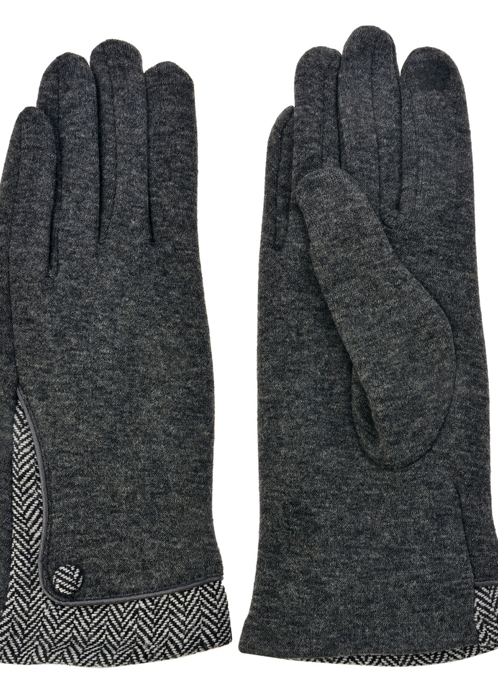 Clayre & Eef Handschoenen 8*24 cm grijs MLGL0013G