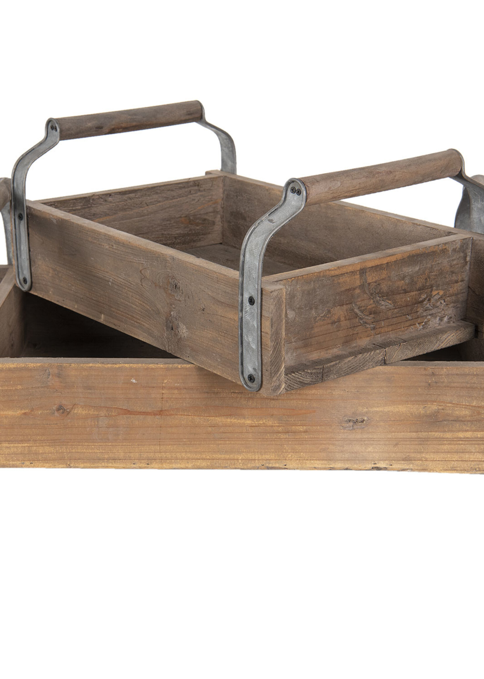 Clayre & Eef Dienblad (set van 2) 58*35*23 / 45*28*19 cm 6H1736