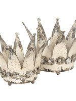 Clayre & Eef Décoration couronne royale / Photophore (2) Ø 33*24/ Ø 25*20 6Y2955