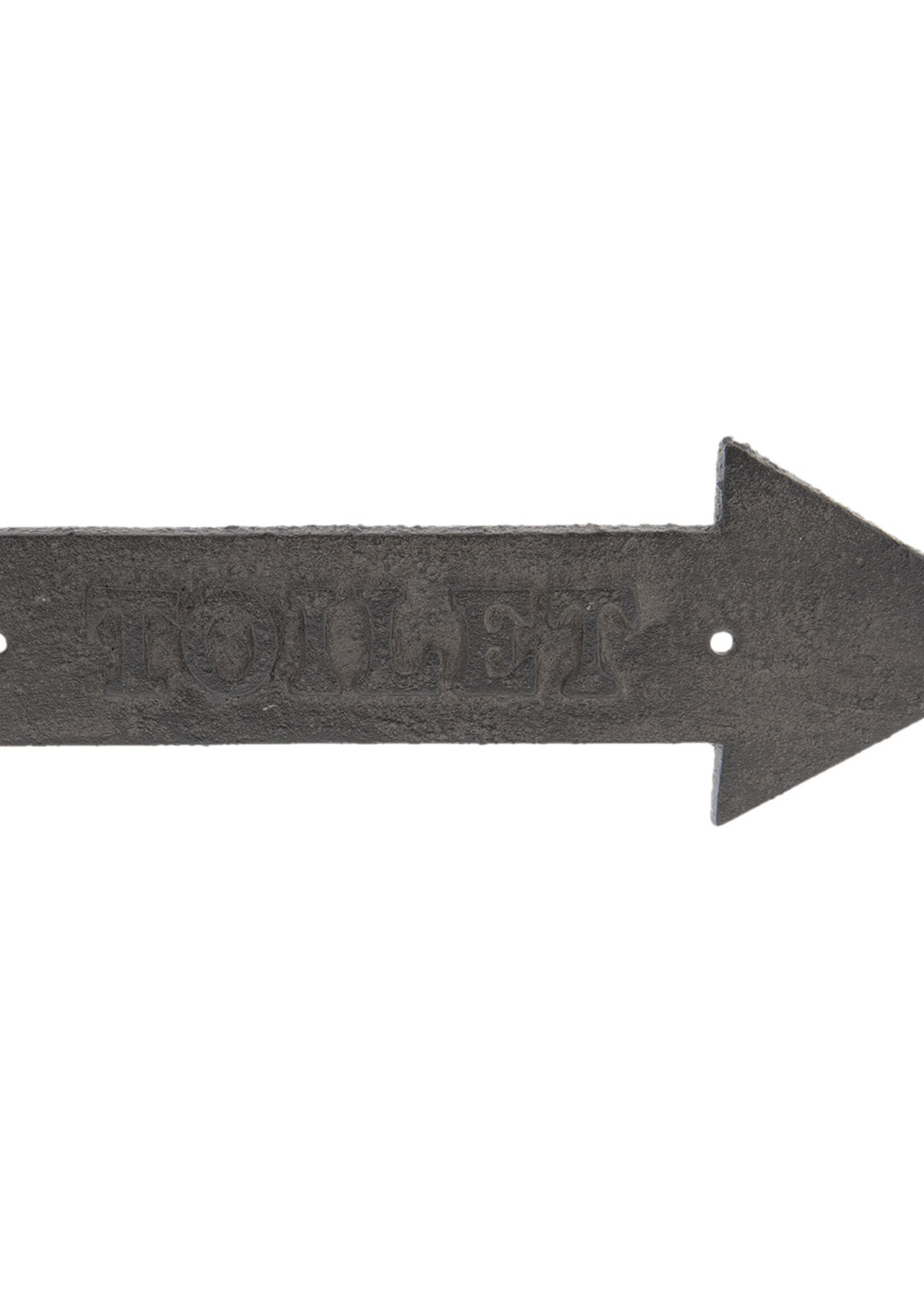 Clayre & Eef Tekstbord pijl Toilet 29*1*10 cm 6Y3067