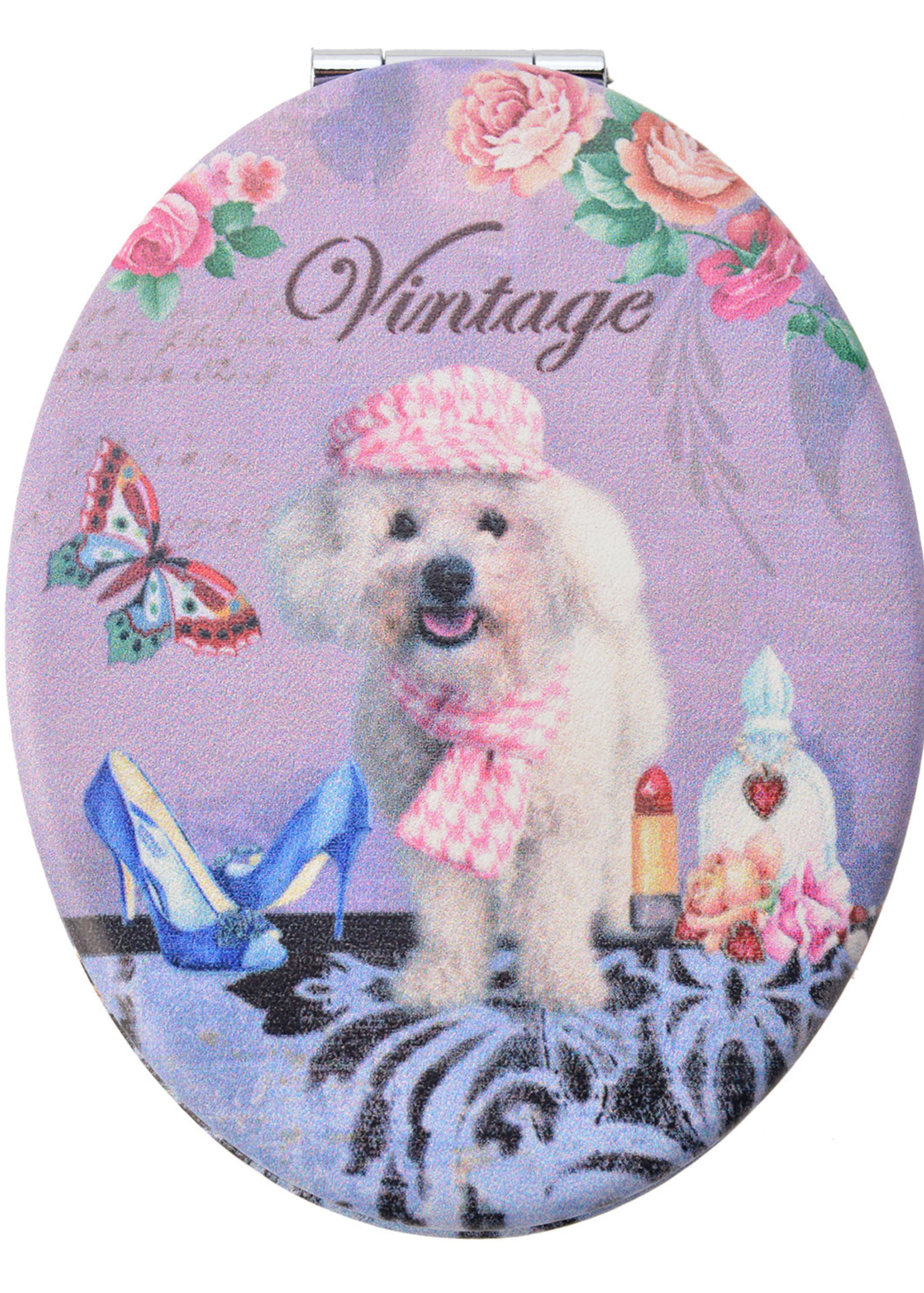 Clayre & Eef Handspiegel 9*7 cm meerkleurig MLSBS0029-10